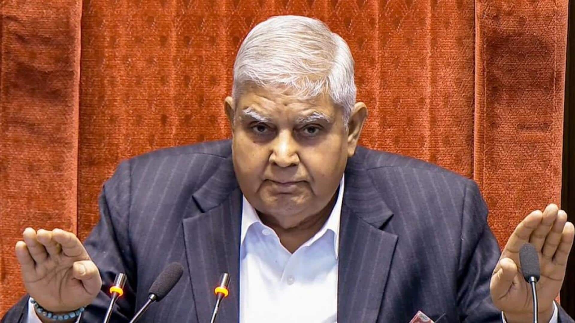 இந்திய துணை ஜனாதிபதி ஜக்தீப் தன்கர் உடல்நலக் காரணங்களைக் கூறி ராஜினாமா செய்துள்ளார்