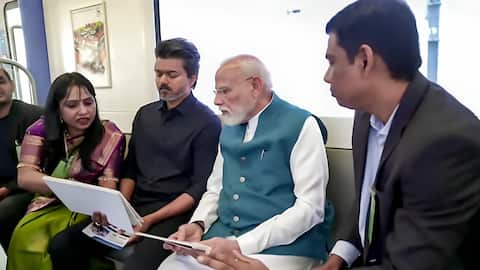 முதலமைச்சர் விஜய்யுடன் மெட்ரோவில் பயணம்! சென்னை மெட்ரோ பூந்தமல்லி-வடபழனி வழித்தடத்தைப் பிரதமர் மோடி தொடங்கி வைத்தார்