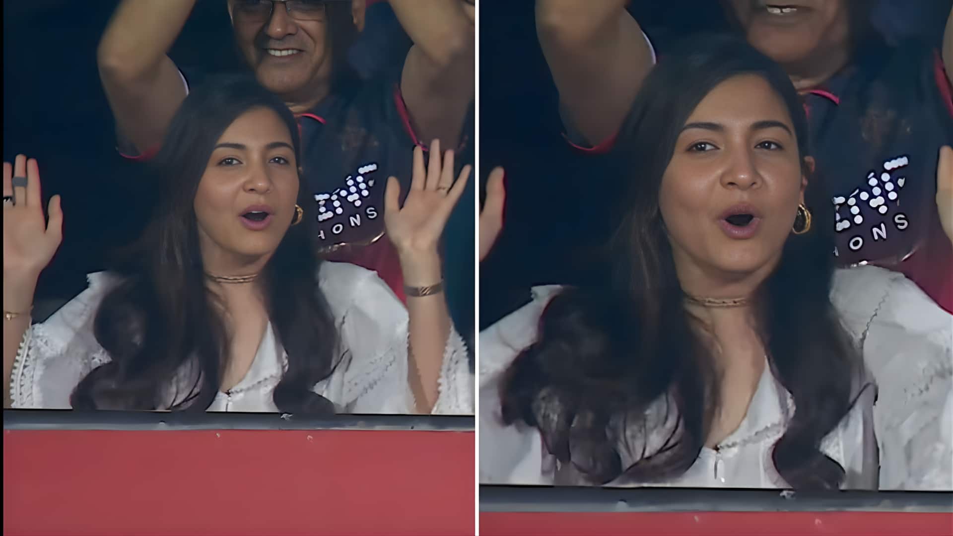 விராட் கோலியின் அதிரடி சிக்ஸர்: ஸ்டேடியத்தில் அனுஷ்கா சர்மாவின் க்யூட் டான்ஸ் வைரல் வீடியோ