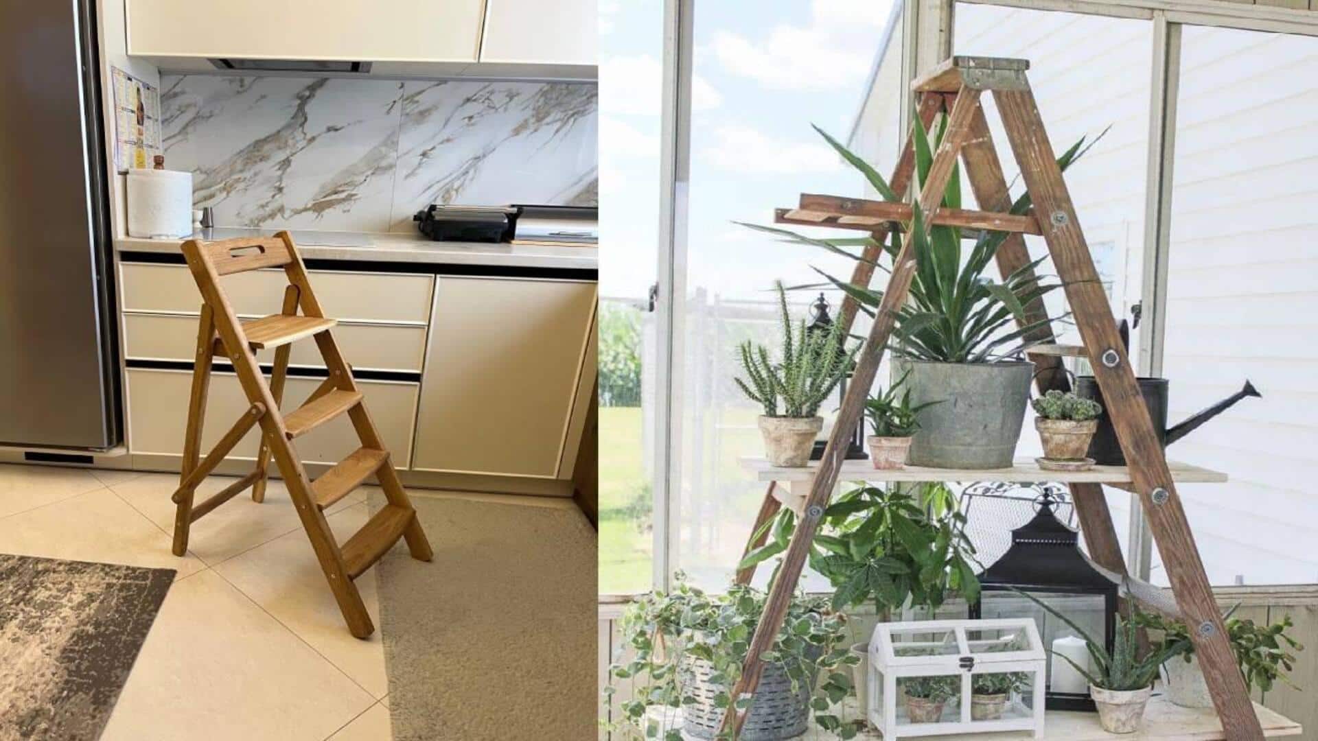 பழைய கால ஏணிகளைக் கொண்டு உங்கள் வீட்டை அழகாக மாற்றுங்கள்