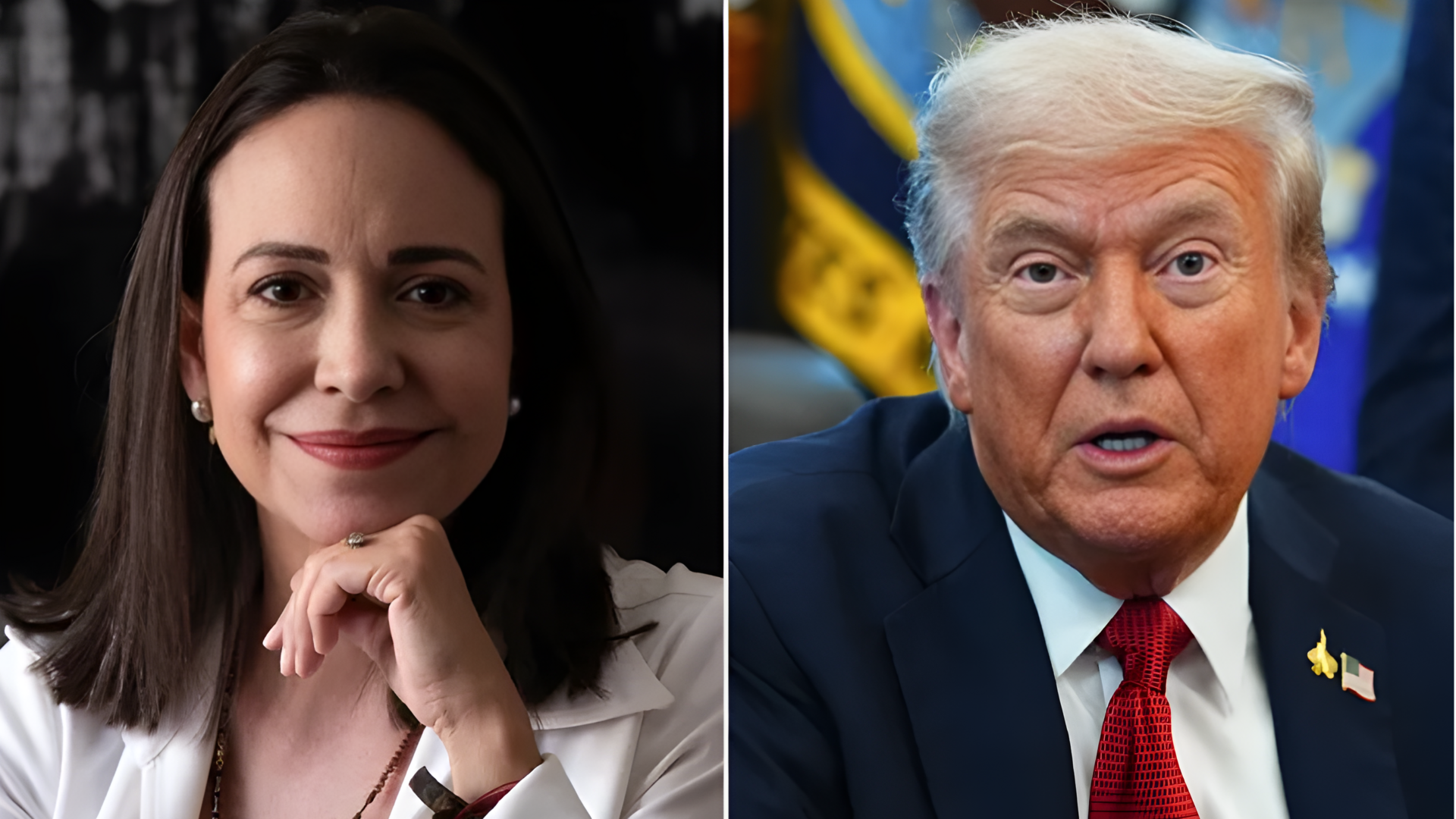 அமெரிக்க அதிபர் டிரம்ப்பிடம் தனது நோபல் பதக்கத்தை வழங்கிய வெனிசுலா எதிர்க்கட்சித் தலைவர்