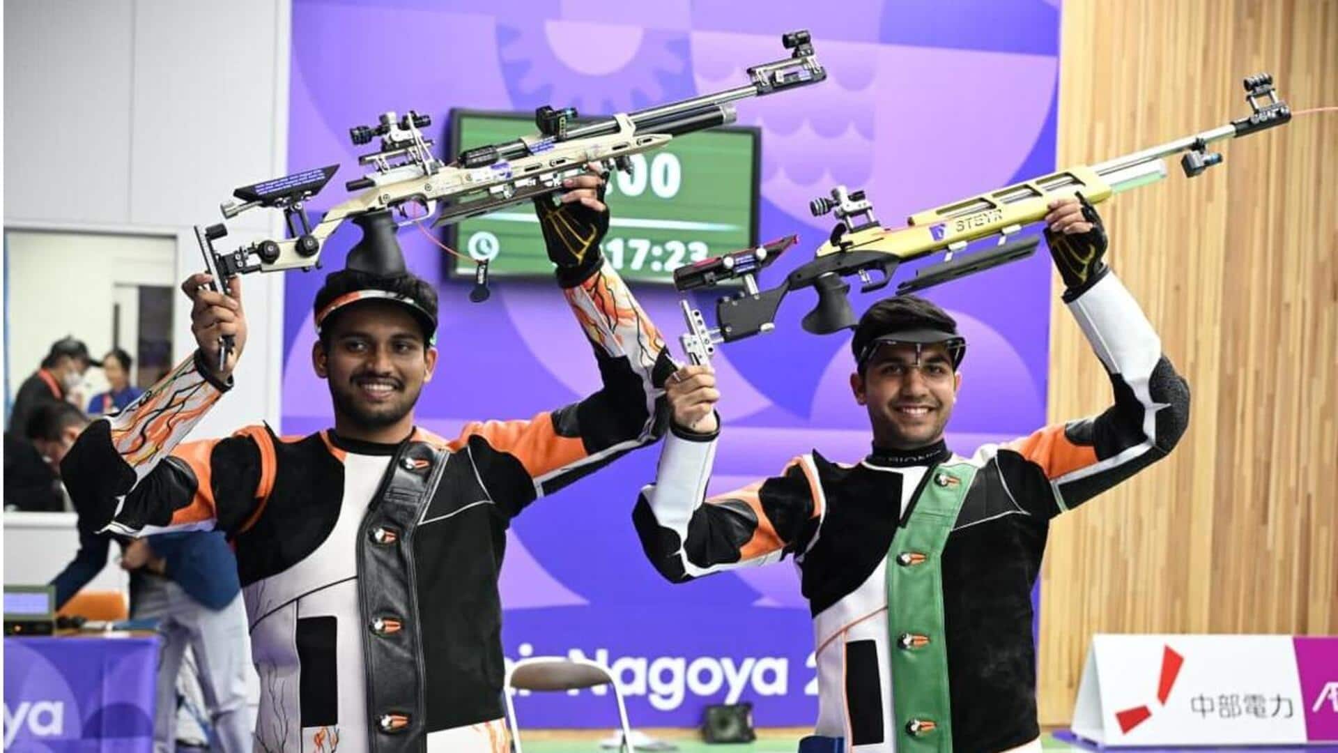 ஆசிய விளையாட்டு: துப்பாக்கிச் சுடுதலில் ஹிமான்ஷு தில்லான் வெள்ளி, ருத்ராங்க்ஷ் பாட்டீல் வெண்கலம் வென்று அசத்தல்