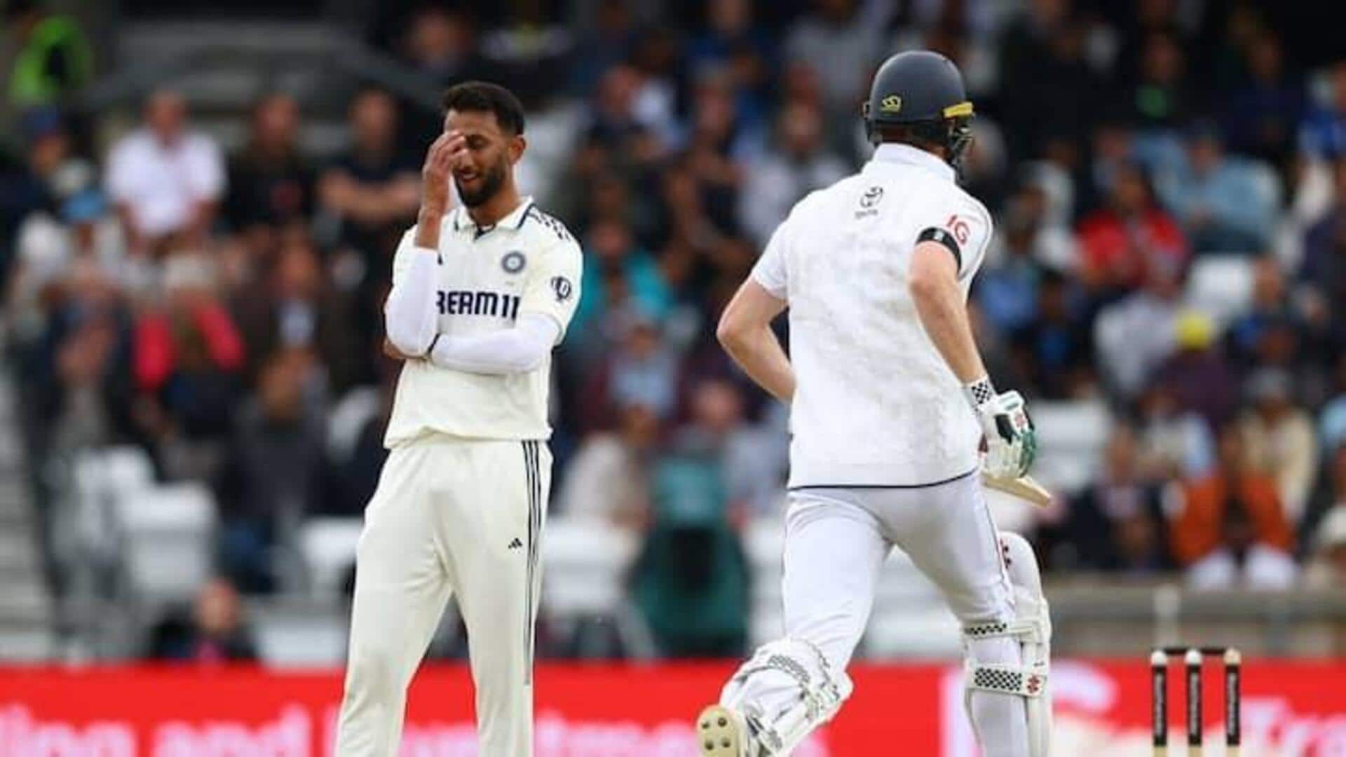 INDvsENG 2வது டெஸ்ட்: அதிக ரன்களை விட்டுக்கொடுத்த ஜடேஜாவின் மோசமான சாதனையை சமன் செய்தார் பிரஷித் கிருஷ்ணா INDvsENG 2வது டெஸ்ட்: அதிக ரன்களை விட்டுக்கொடுத்த ஜடேஜாவின் மோசமான சாதனையை சமன் செய்தார் பிரஷித் கிருஷ்ணா