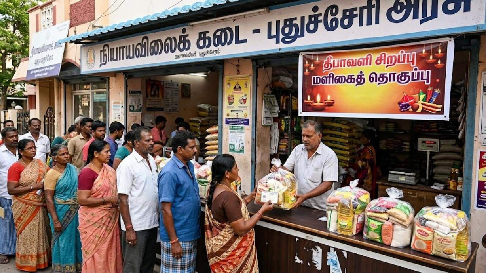 புதுச்சேரி 3 லட்சம் ரேஷன் அட்டைதாரர்களுக்கு ரூ.700 தீபாவளி பரிசு மளிகைத் தொகுப்பு