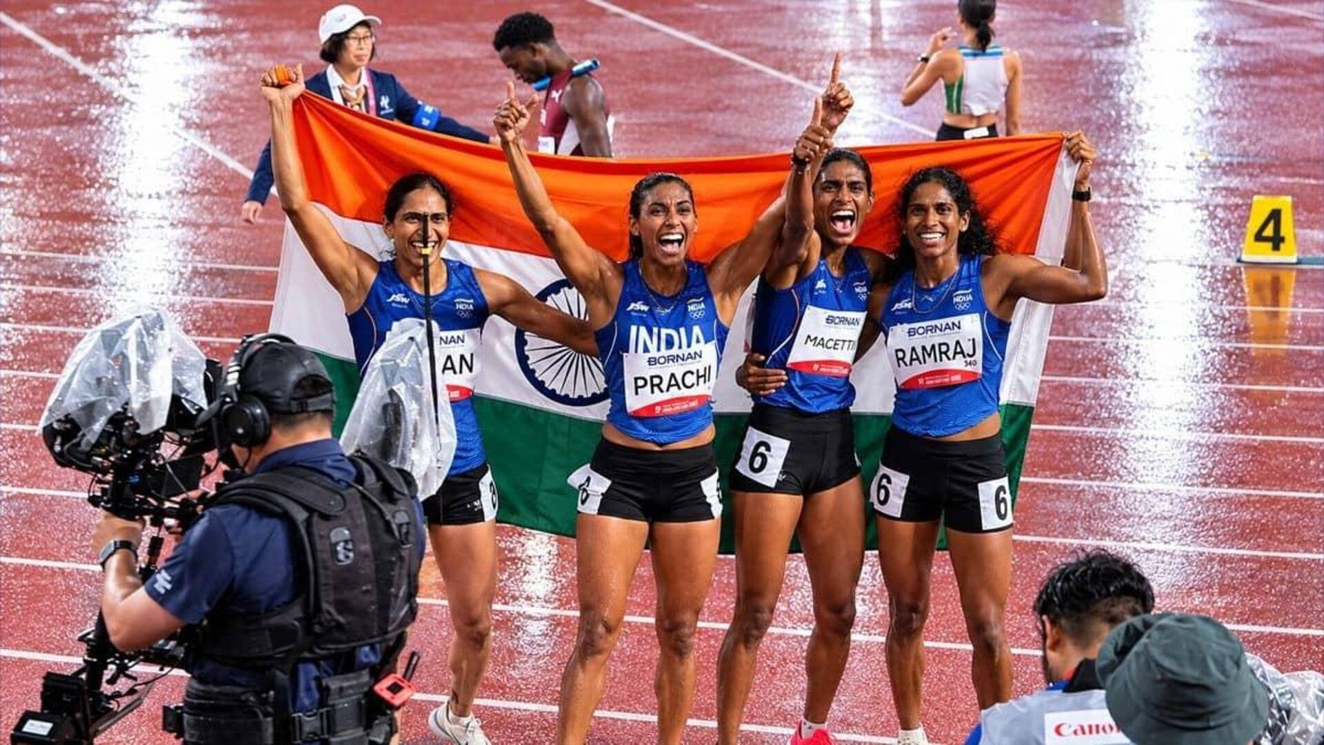 ஆசிய விளையாட்டு 2026: மகளிர் 4x400 தொடர் ஓட்டத்தில் இந்தியாவுக்குத் தங்கப் பதக்கம்