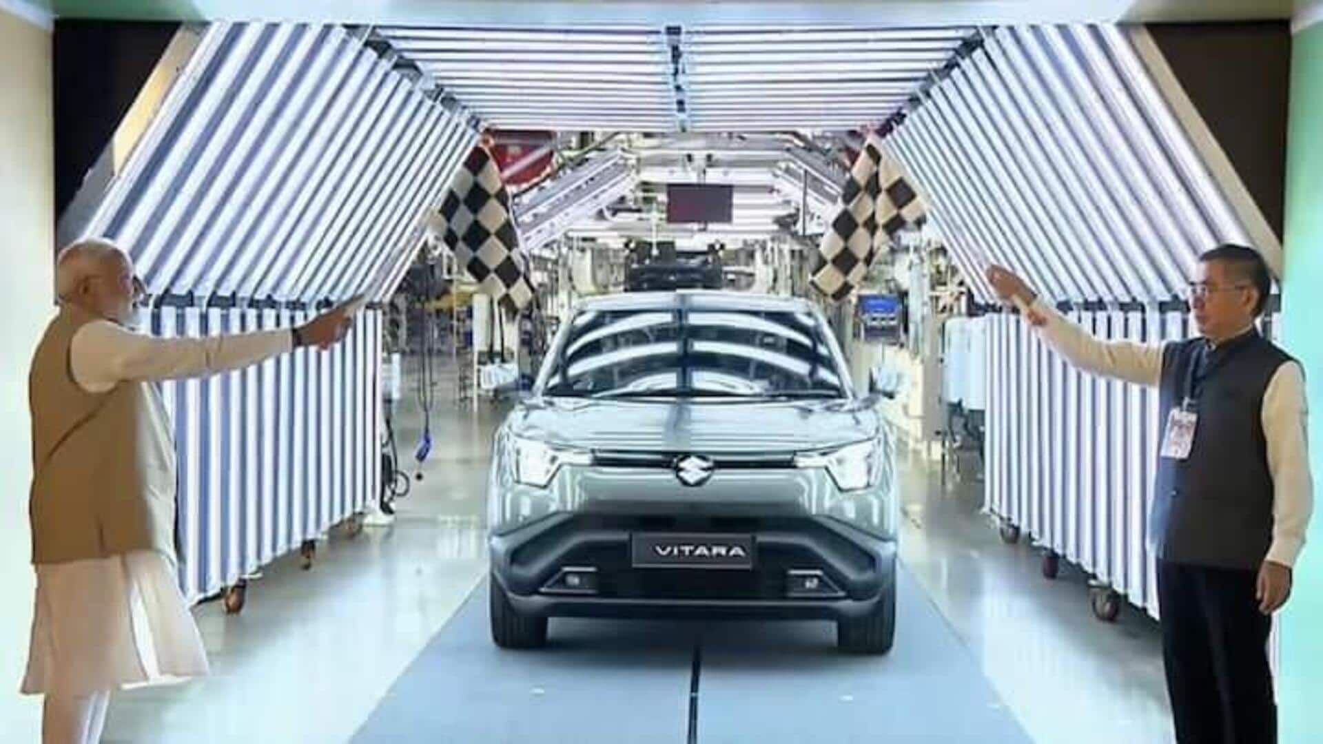 மாருதியின் முதல் உலகளாவிய மின்சார வாகனமான இ-விட்டாராவை பிரதமர் மோடி கொடியசைத்து தொடங்கி வைத்தார்