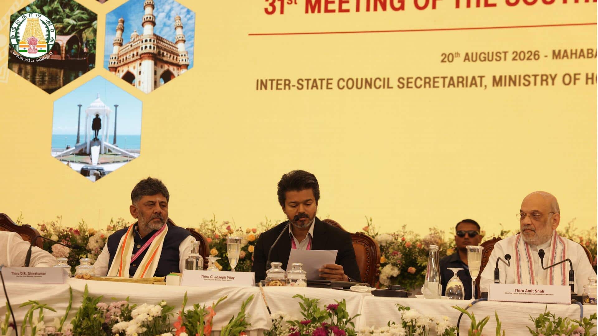 தென்மண்டல முதல்வர்கள் கூட்டம்: காவிரி, நீட் விலக்கு குறித்து முதல்வர் விஜய் எழுப்பிய முக்கியக் கோரிக்கைகள் 