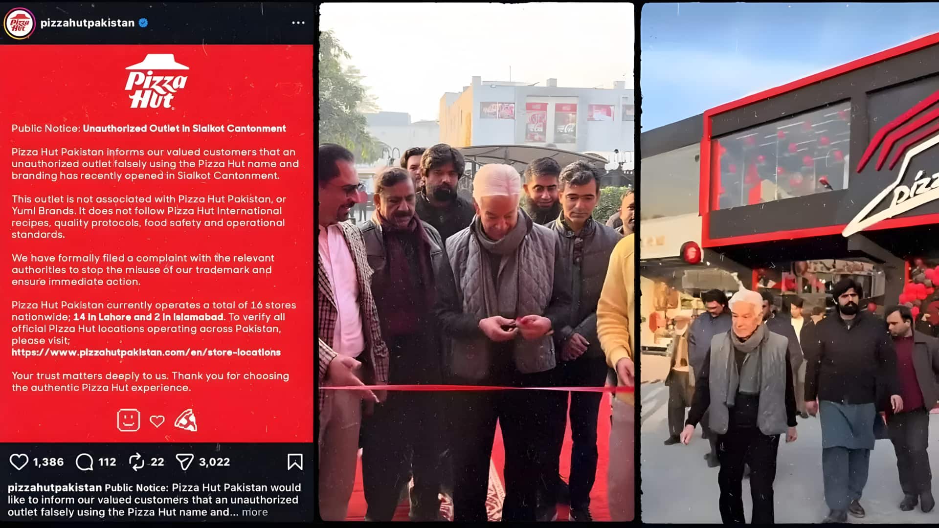 போலி 'Pizza Hut' கடையை திறந்து வைத்த பாகிஸ்தான் அமைச்சர்!