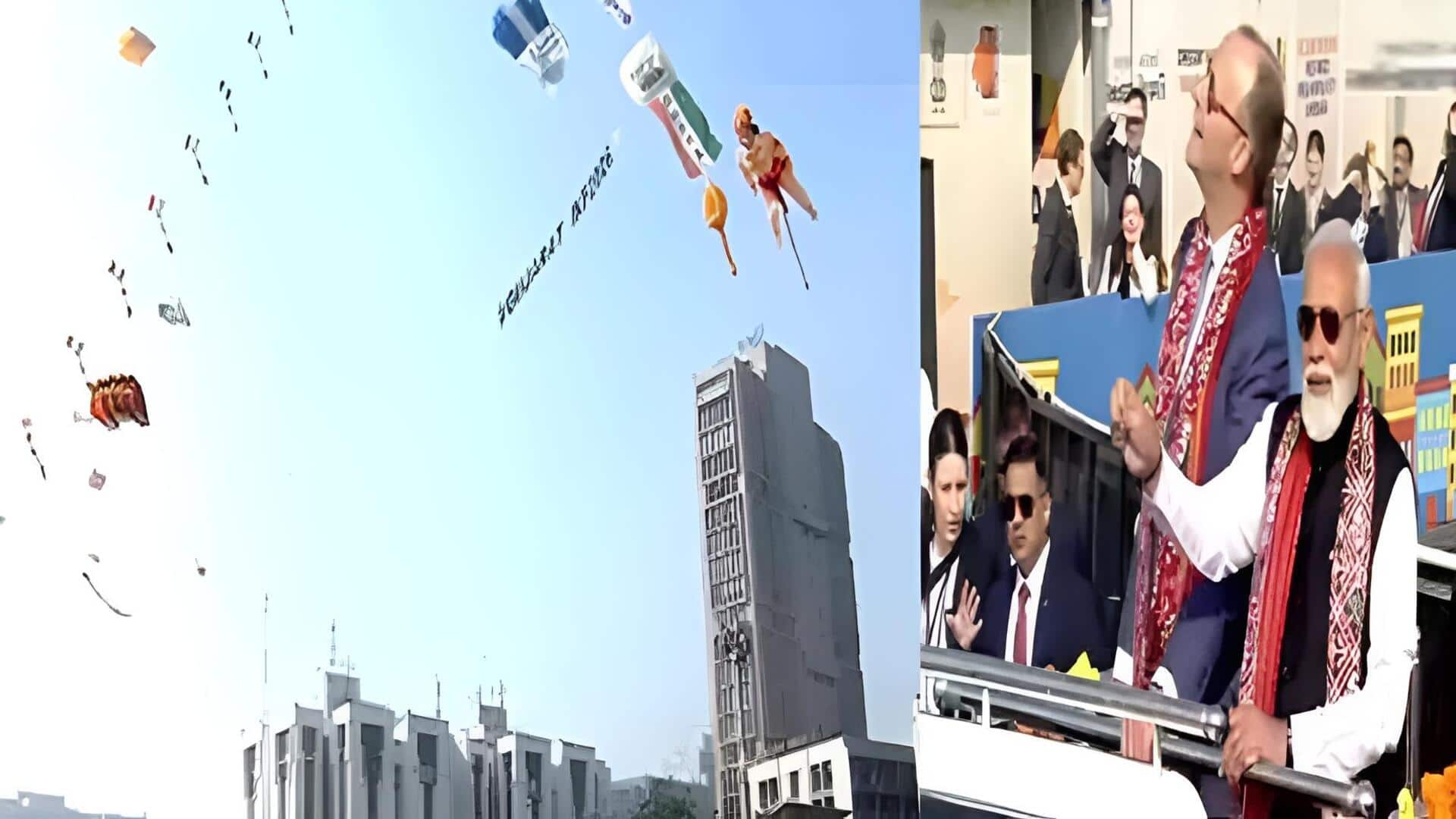 International Kite Festival:అంతర్జాతీయ కైట్ ఫెస్టివల్‌కు శ్రీకారం.. పతంగి ఎగురవేసిన ప్రధాని మోదీ