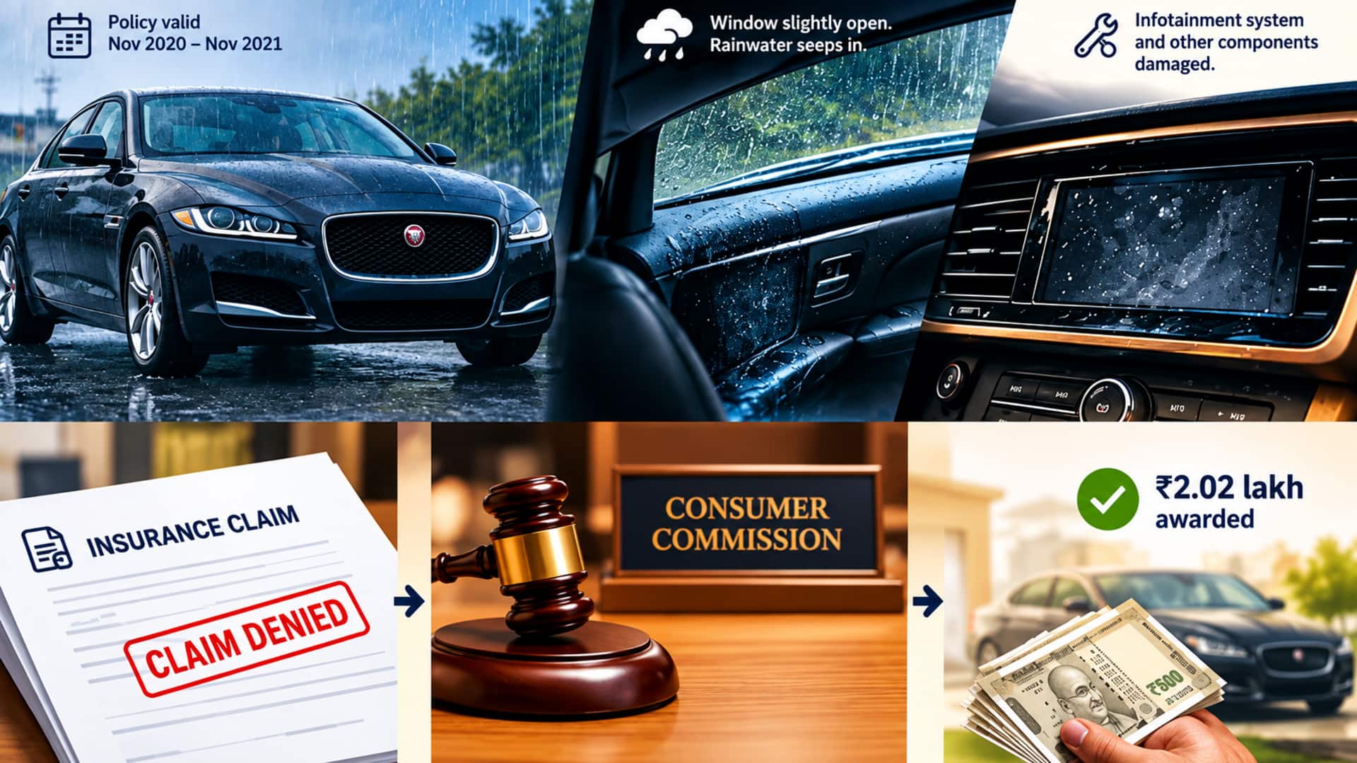 Jaguar Car: వర్షపు నీటితో లగ్జరీ కారు డ్యామేజ్‌.. క్లెయిమ్‌ తిరస్కరించిన బీమా సంస్థకు షాక్