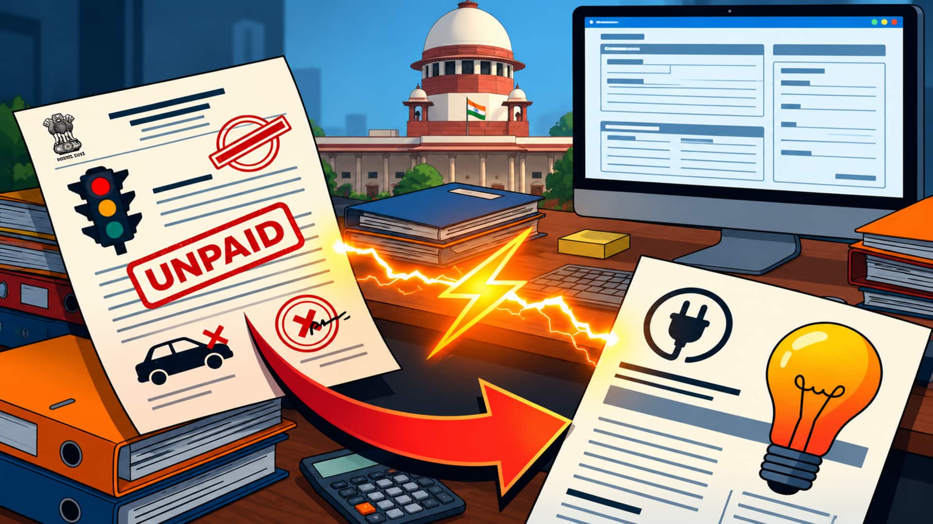 Supreme Court : ట్రాఫిక్‌ చలాన్లు కట్టకపోతే ఇక కరెంట్ బిల్లులోనే బాదుడు.. సుప్రీంకోర్టు కీలక సూచన