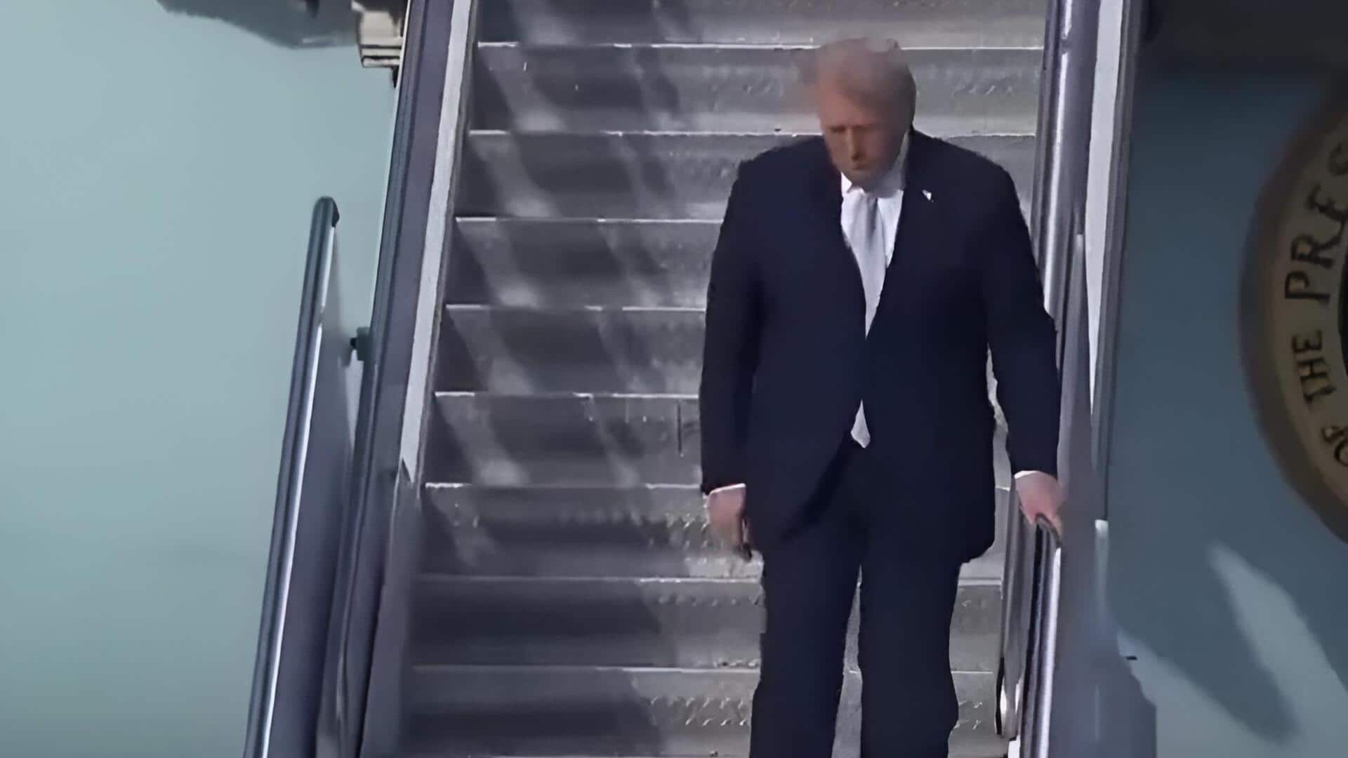 Donald Trump: విమాన మెట్లపై తడబాటు.. ట్రంప్ ఆరోగ్యంపై మళ్లీ ప్రశ్నలు!