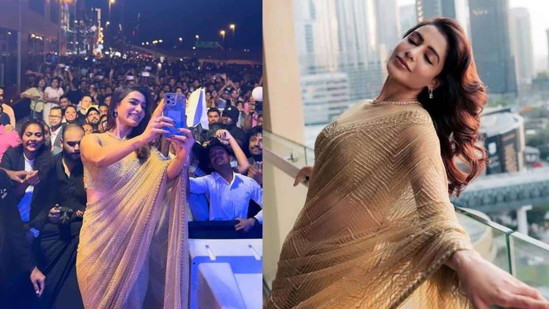 Samantha Ruth Prabhu: దుబాయ్లో సమంత అందానికి ఫ్యాన్స్ ఫిదా.. గోల్డెన్ శారీలో లుక్ సూపర్బ్! Samantha Ruth Prabhu: దుబాయ్లో సమంత అందానికి ఫ్యాన్స్ ఫిదా.. గోల్డెన్ శారీలో లుక్ సూపర్బ్!