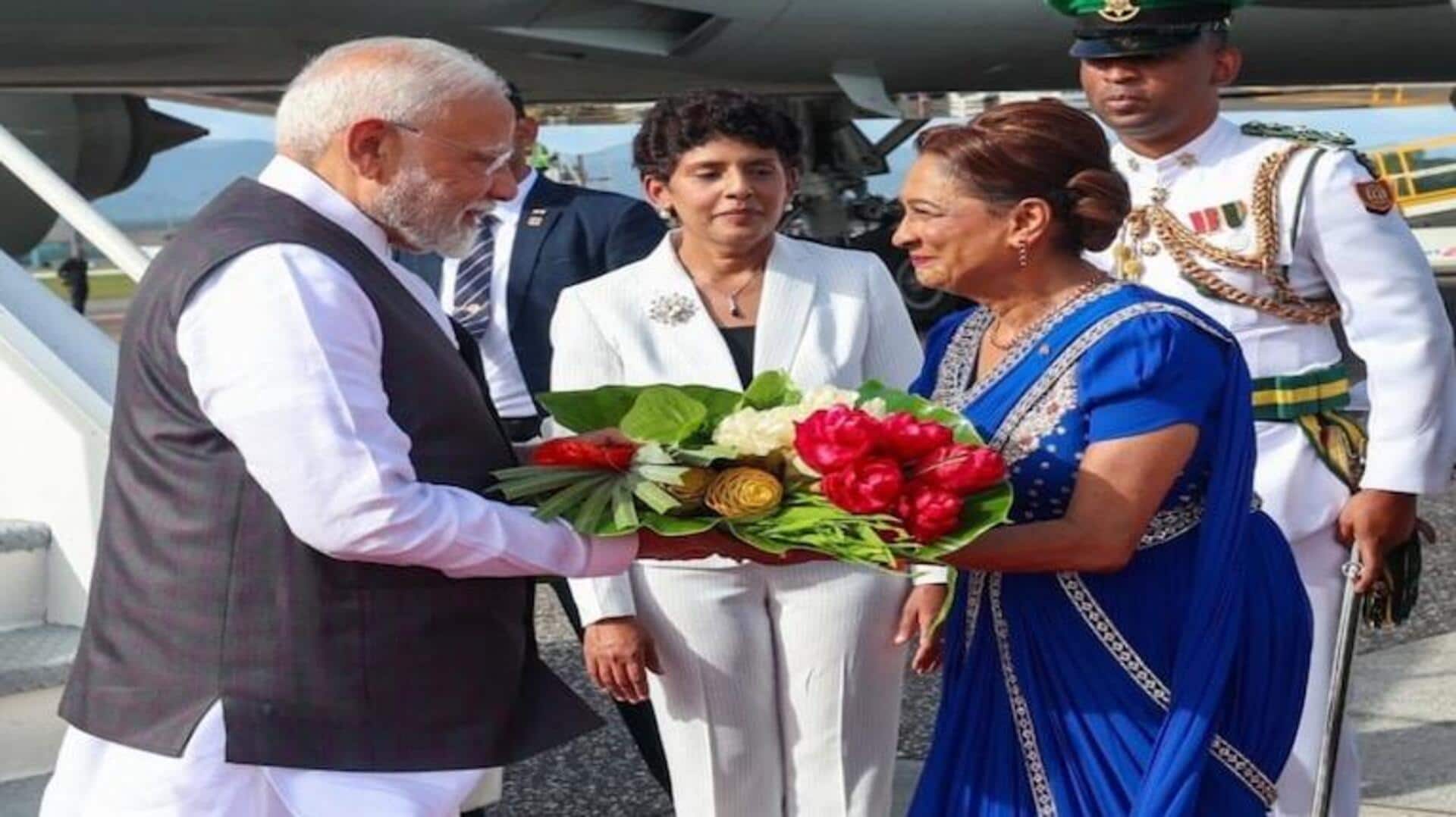 PM Modi: ట్రినిడాడ్,టొబాగోలో ప్రధాని మోదీకి ఘన స్వాగతం..! PM Modi: ట్రినిడాడ్,టొబాగోలో ప్రధాని మోదీకి ఘన స్వాగతం..!