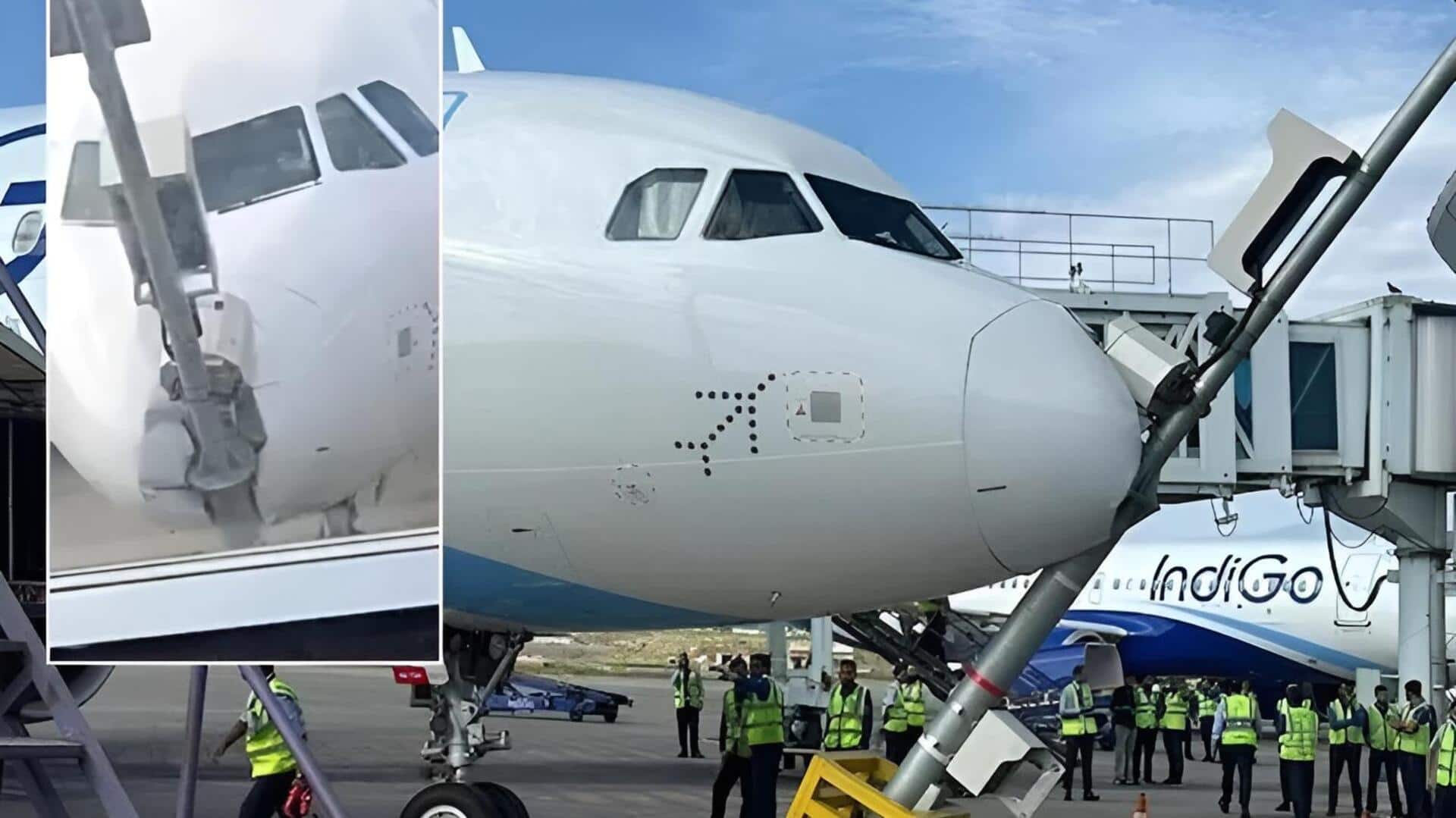 Indigo: శ్రీనగర్‌ ఎయిర్‌పోర్టులో తప్పిన పెను ప్రమాదం.. స్తంభాన్ని ఢీకొన్న ఇండిగో విమానం