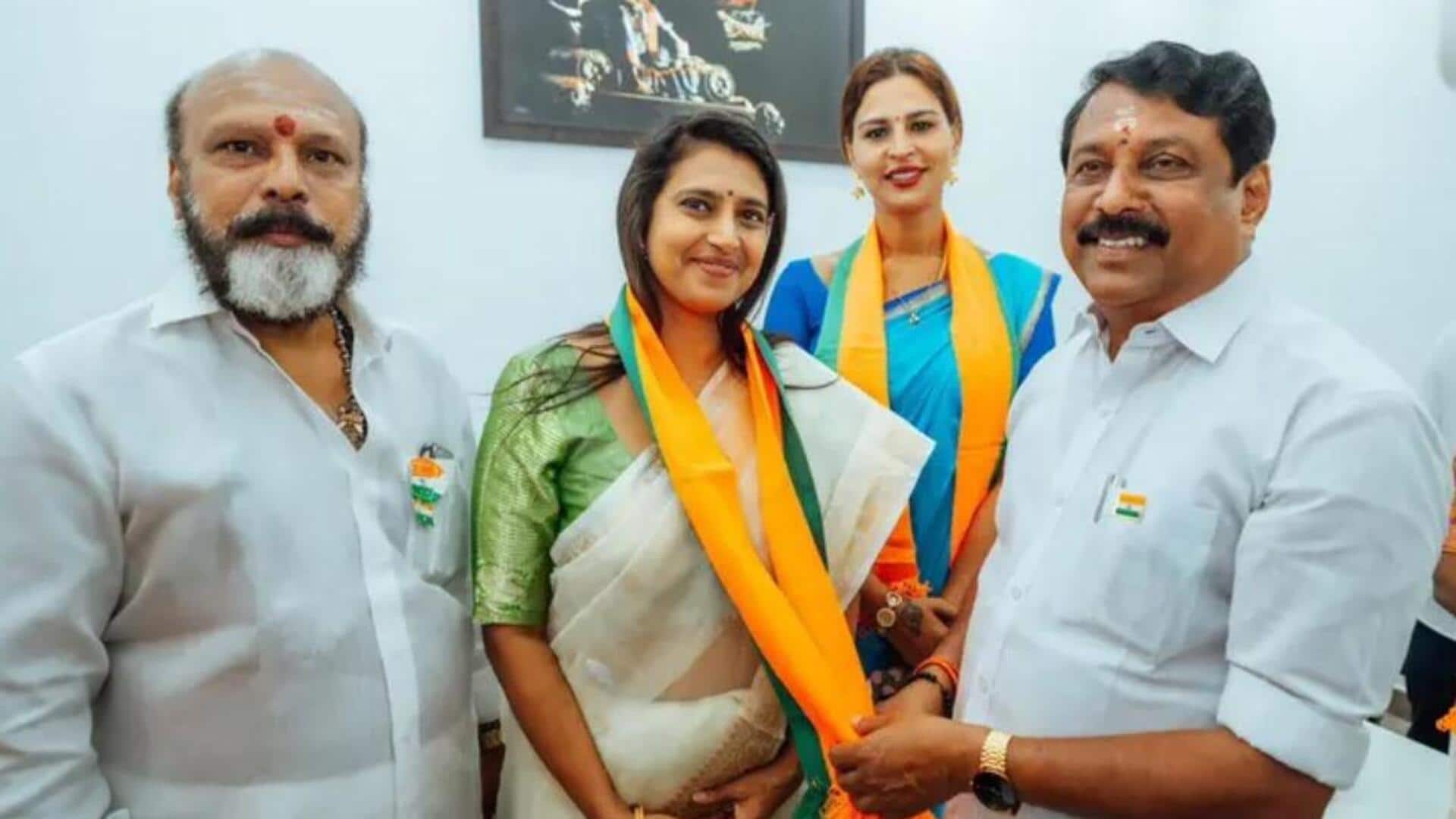 Actress Kasturi: కాషాయ కండువా కప్పుకున్న సినీనటి కస్తూరి