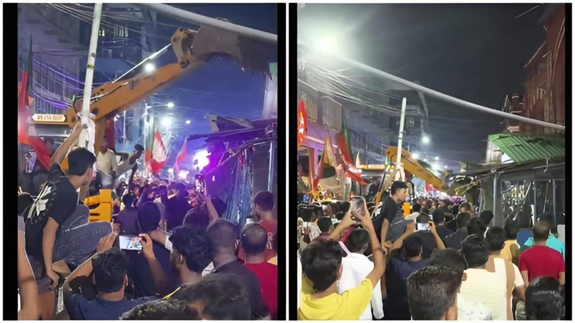 Kolkata: కోల్‌కతా టీఎంసీ ఆఫీసుపైకి బుల్డోజర్‌..  