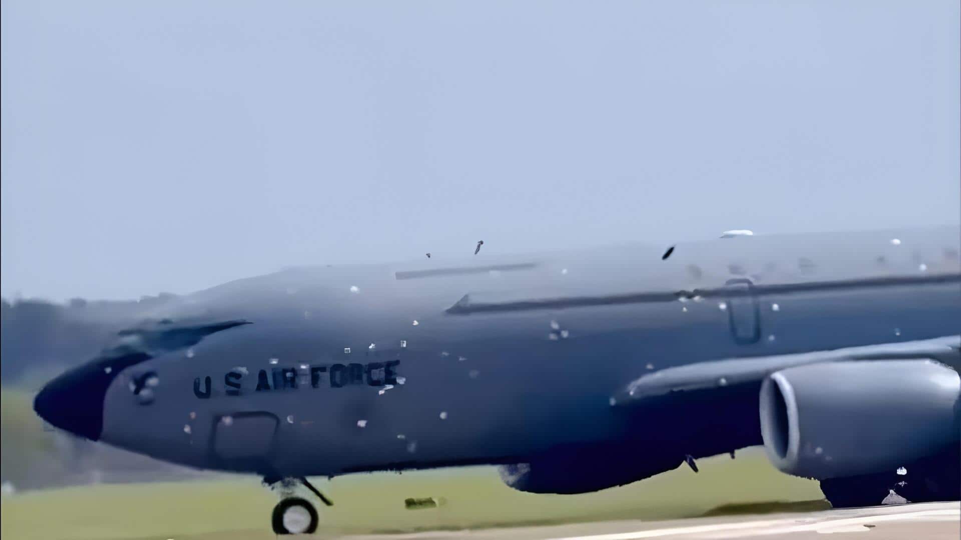 US Aircraft: ఇరాన్ దాడుల్లో దెబ్బతిన్న అమెరికా విమానం.. కేసీ-135 వీడియో వైరల్