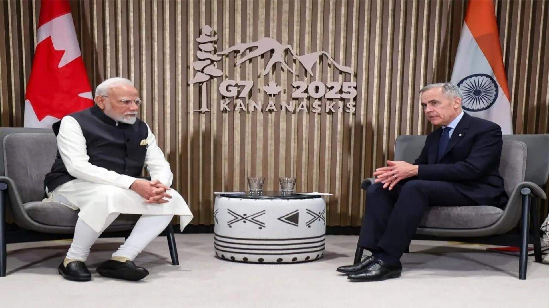 India- Canada: జీ7 సమ్మిట్లో ప్రధాని మోడీ-మార్క్ కార్నీ భేటీ.. ద్వైపాక్షిక సంబంధాల పునర్నిర్మాణంపై చర్చ India- Canada: జీ7 సమ్మిట్లో ప్రధాని మోడీ-మార్క్ కార్నీ భేటీ.. ద్వైపాక్షిక సంబంధాల పునర్నిర్మాణంపై చర్చ