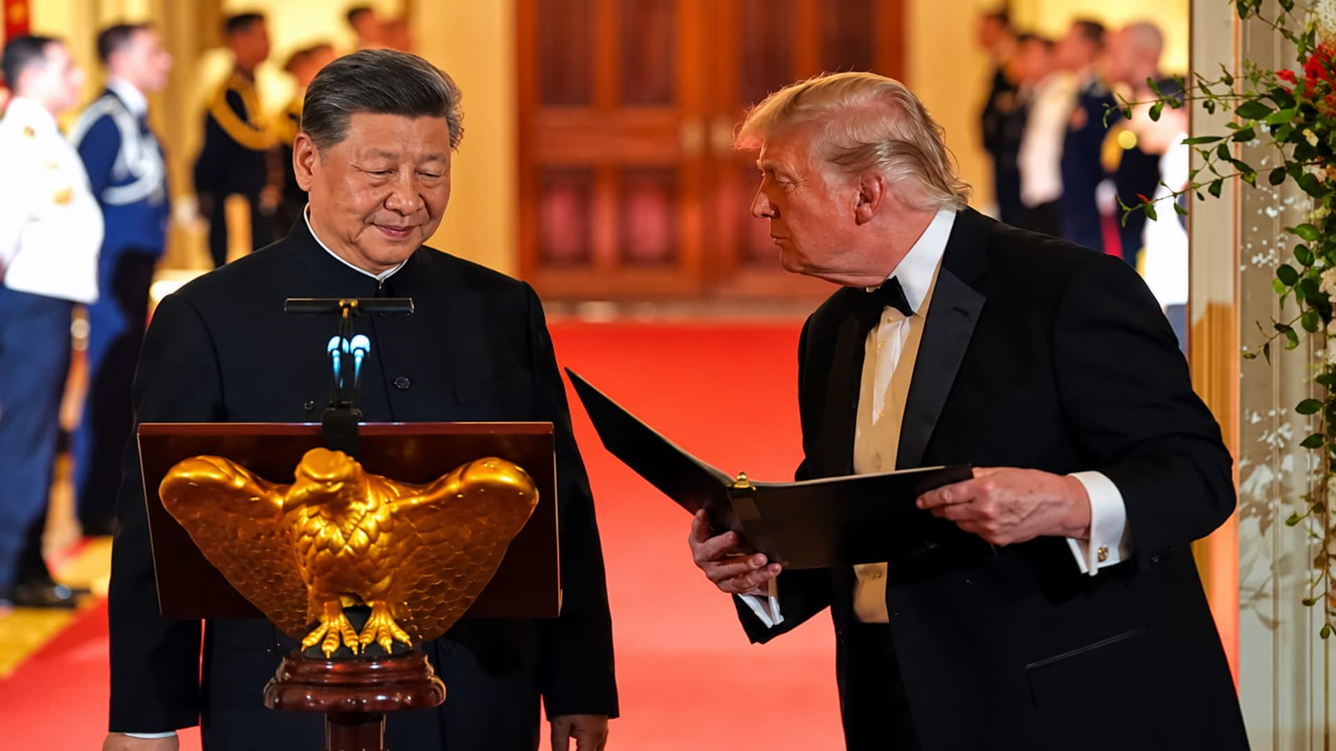 White House Dinner: జిన్‌పింగ్‌కు ట్రంప్‌ ప్రత్యేక విందు.. అరుదైన బాల్డ్‌ ఈగల్‌ కానుక