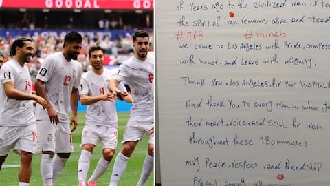 Iran Football Team: అమెరికా లాకర్‌ రూమ్‌లో ఇరాన్ జట్టు భావోద్వేగ నోట్‌.. శాంతి కోసం ప్రపంచానికి సందేశం!