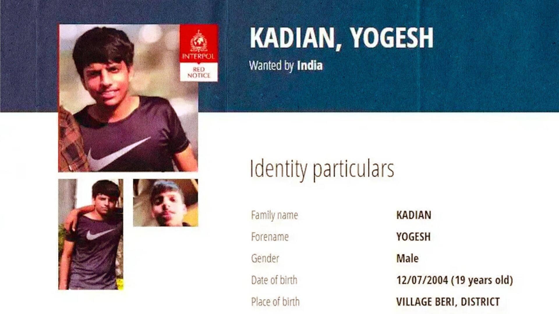 Gangster Yogesh Kadyan: హరియానా గ్యాంగ్‌స్టర్ యోగేష్ కద్యన్ పై ఇంటర్‌పోల్ రెడ్ కార్నర్ నోటీసు