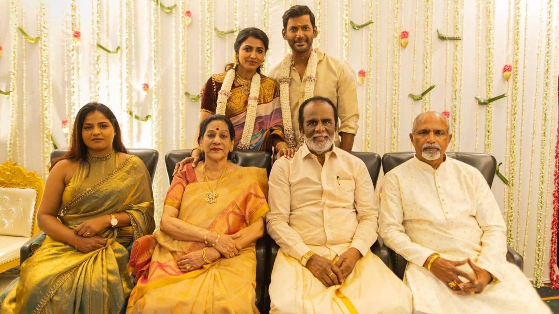 Vishal engagement : హీరోయిన్ సాయి ధన్సికతో హీరో విశాల్ నిశ్చితార్థం Vishal engagement : హీరోయిన్ సాయి ధన్సికతో హీరో విశాల్ నిశ్చితార్థం