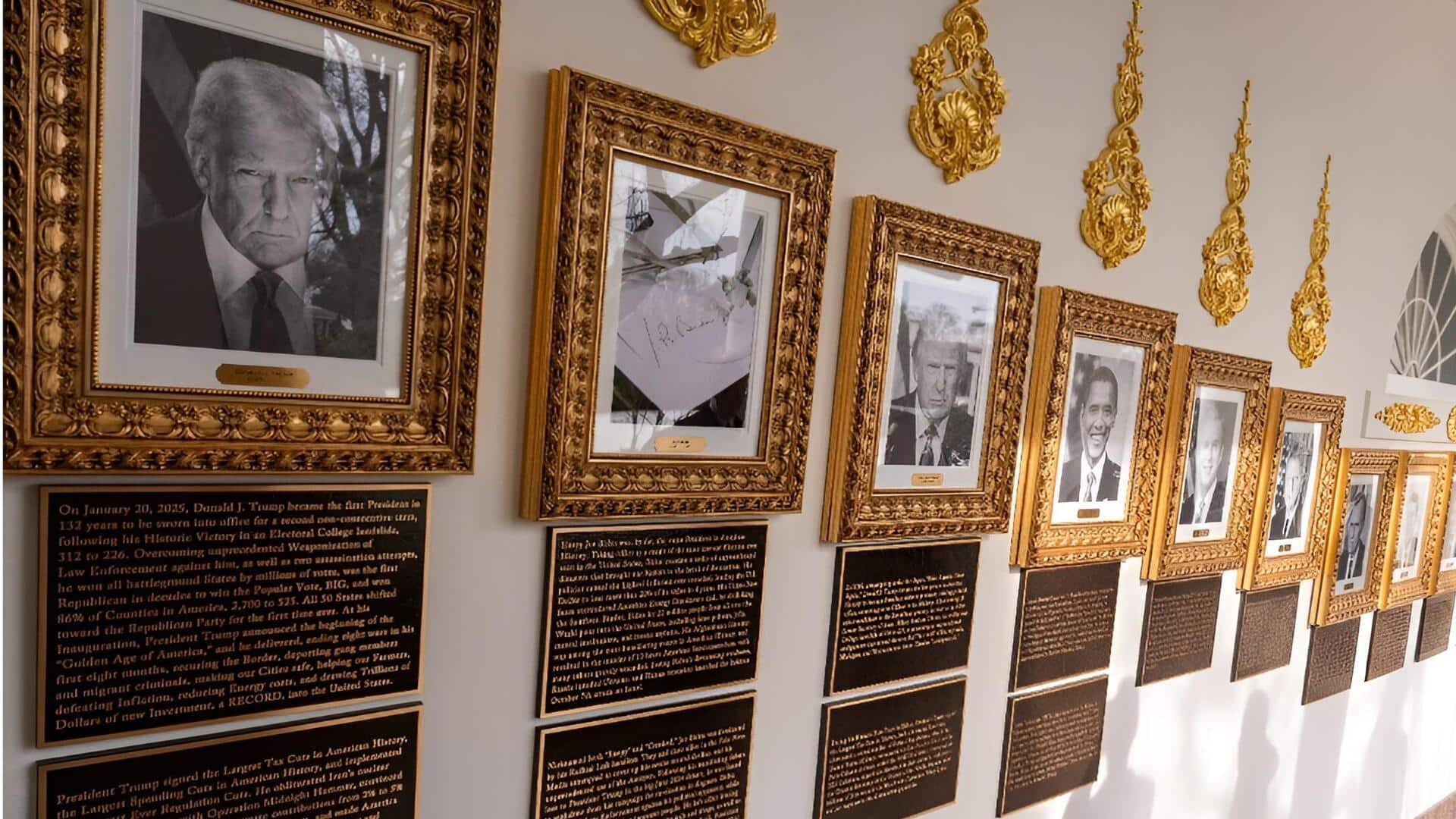 Trump: వైట్‌హౌస్‌లో 'ప్రెసిడెన్షియల్ వాక్ ఆఫ్ ఫేమ్' ఏర్పాటు.. డెమొక్రాటిక్ నేతలను విమర్శిస్తూ రాతలు