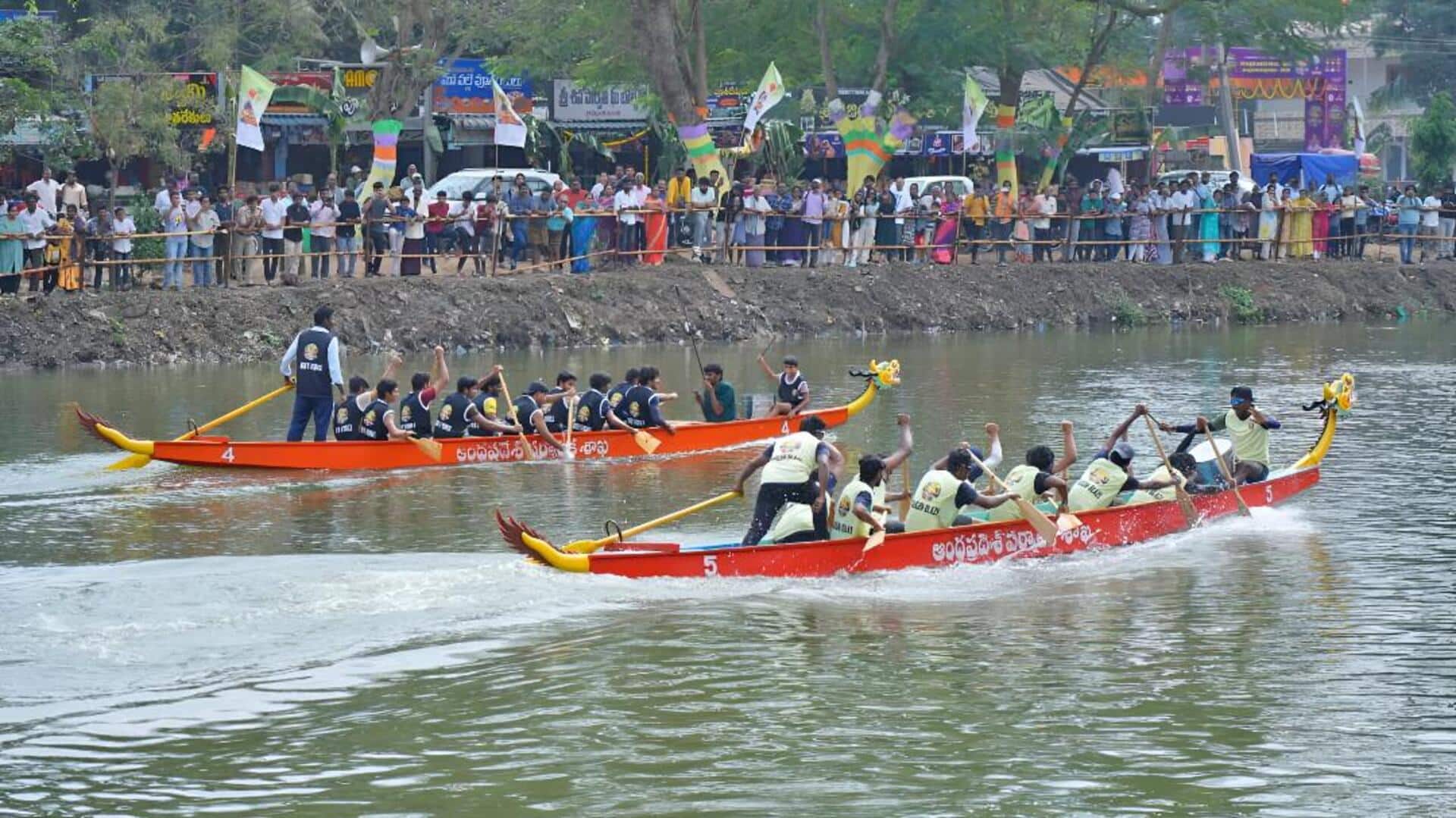 Konaseema: కోనసీమ గోదావరి తీరాన సంక్రాంతి సంబరాలు.. ఆత్రేయపురంలో ఉత్సాహంగా డ్రాగన్‌ పడవ పోటీలు.. 