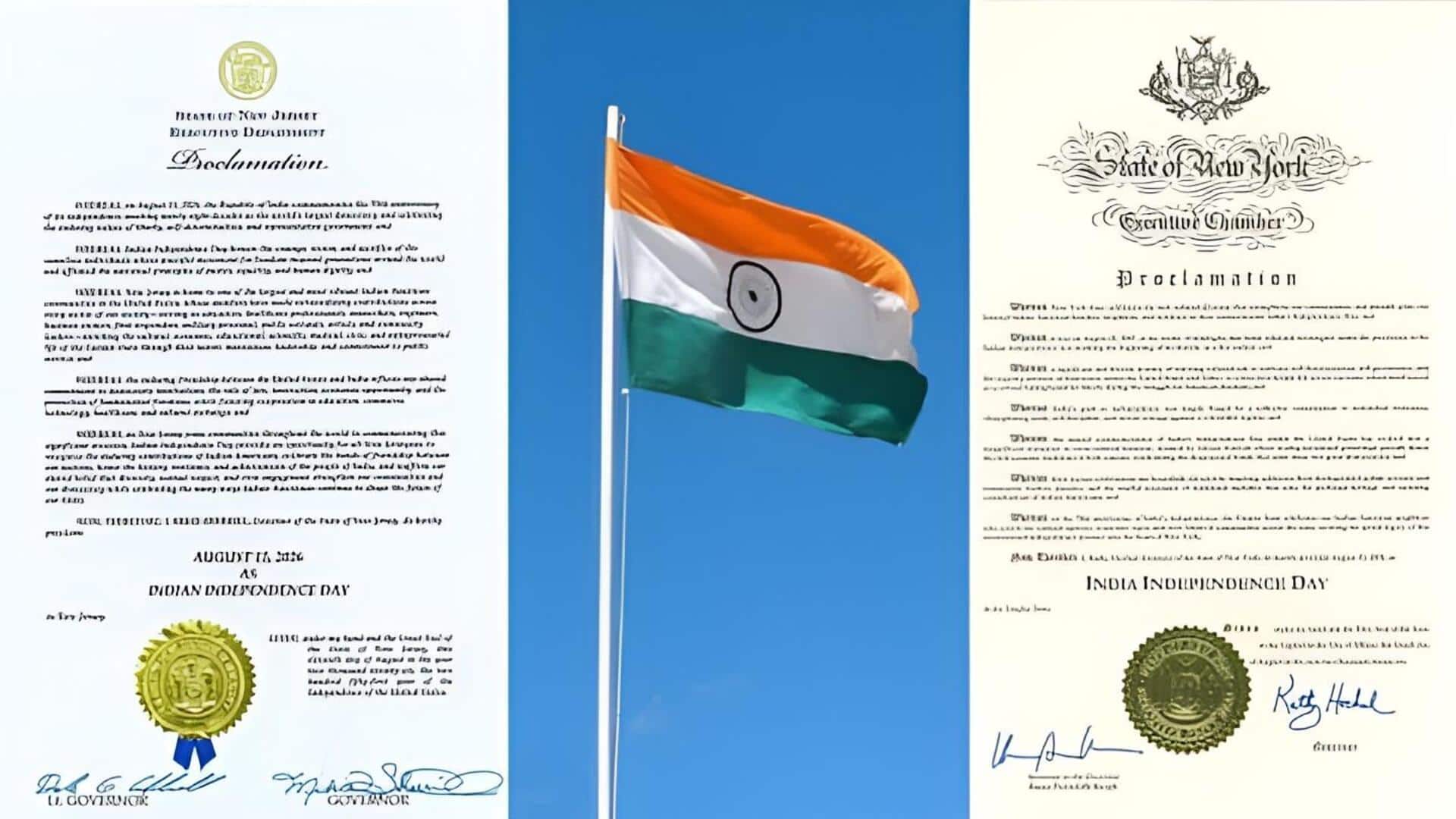 New York & New Jersey: అమెరికాలో భారతీయులకు అరుదైన గౌరవం..ఆగస్టు 15ను 'ఇండియా ఇండిపెండెన్స్ డే'గా ప్రకటించిన న్యూయార్క్,న్యూజెర్సీ