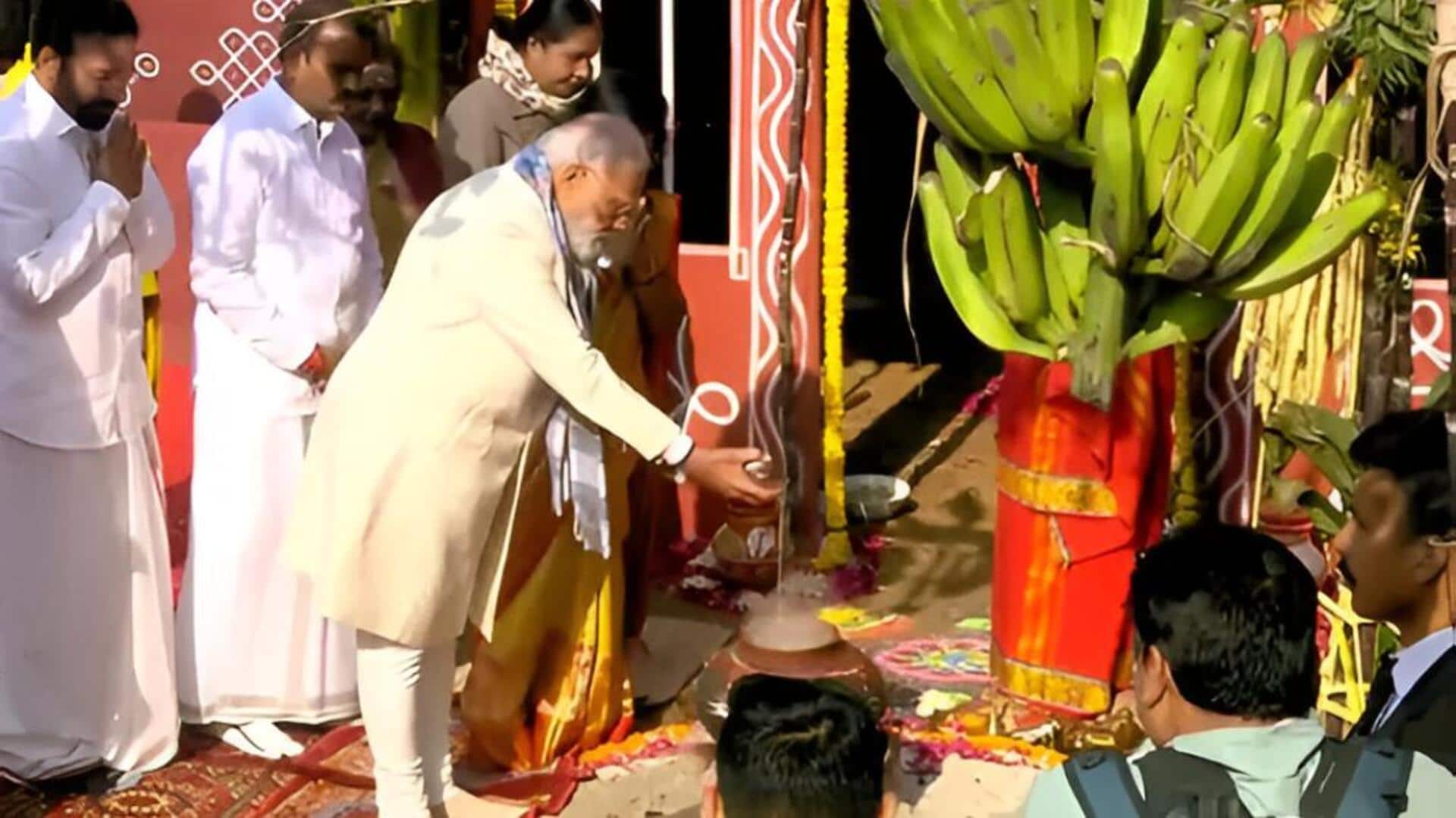 PM Modi: పొంగల్‌ వేడుకల్లో పాల్గొని పొంగలి వండిన మోదీ