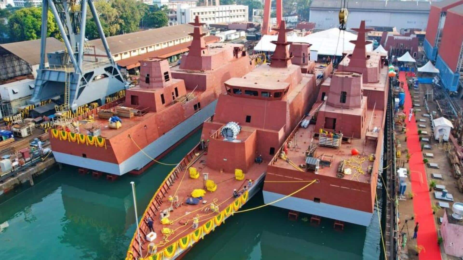 Indian Navy: భారత నౌకాదళానికి అదనపు శక్తి.. నావికాదళానికి మూడు యుద్ద నౌకలు 