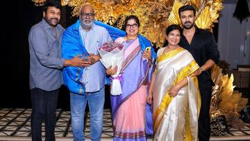 రామ్ చరణ్ బర్త్ డే పార్టీలో ఆర్ఆర్ఆర్ బృందాన్ని సన్మానించిన మెగాస్టార్