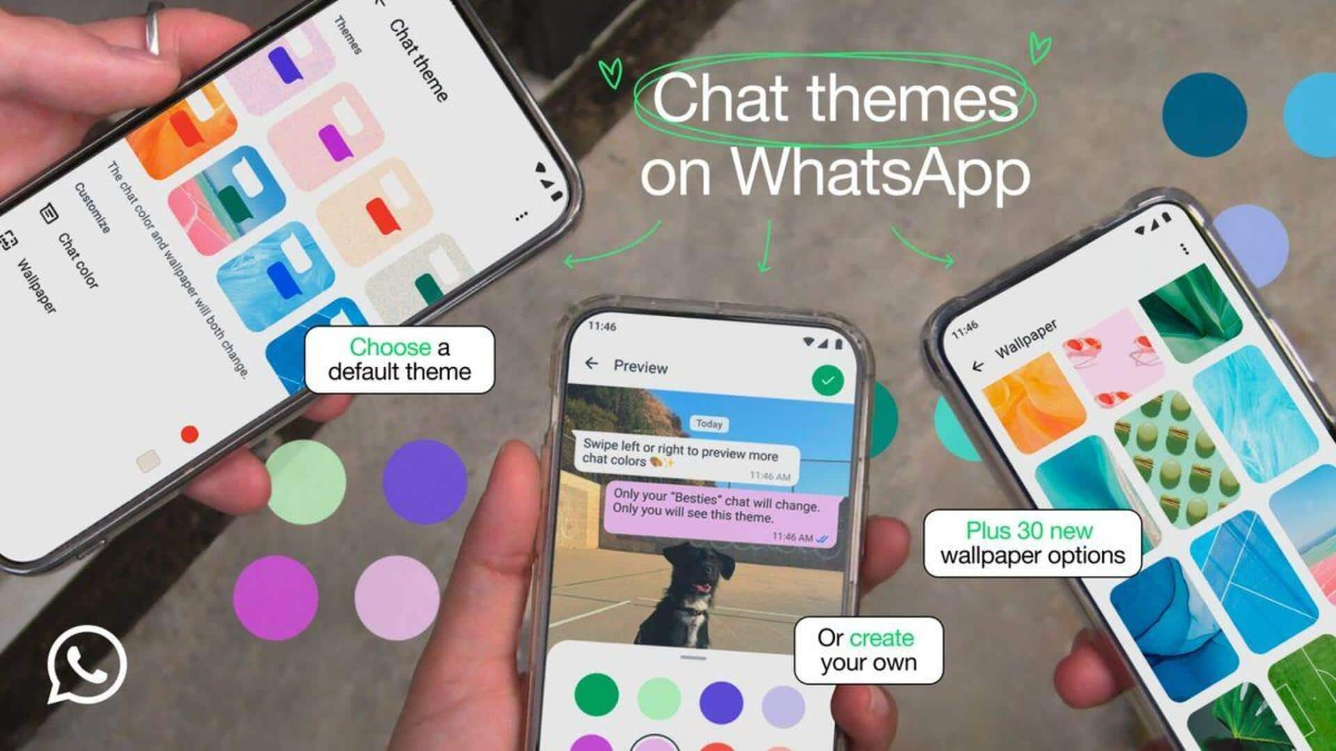 WhatsApp: వాట్సప్‌లో చాట్ థీమ్స్ ఫీచర్, 30 కొత్త వాల్‌పేపర్‌లు విడుదల