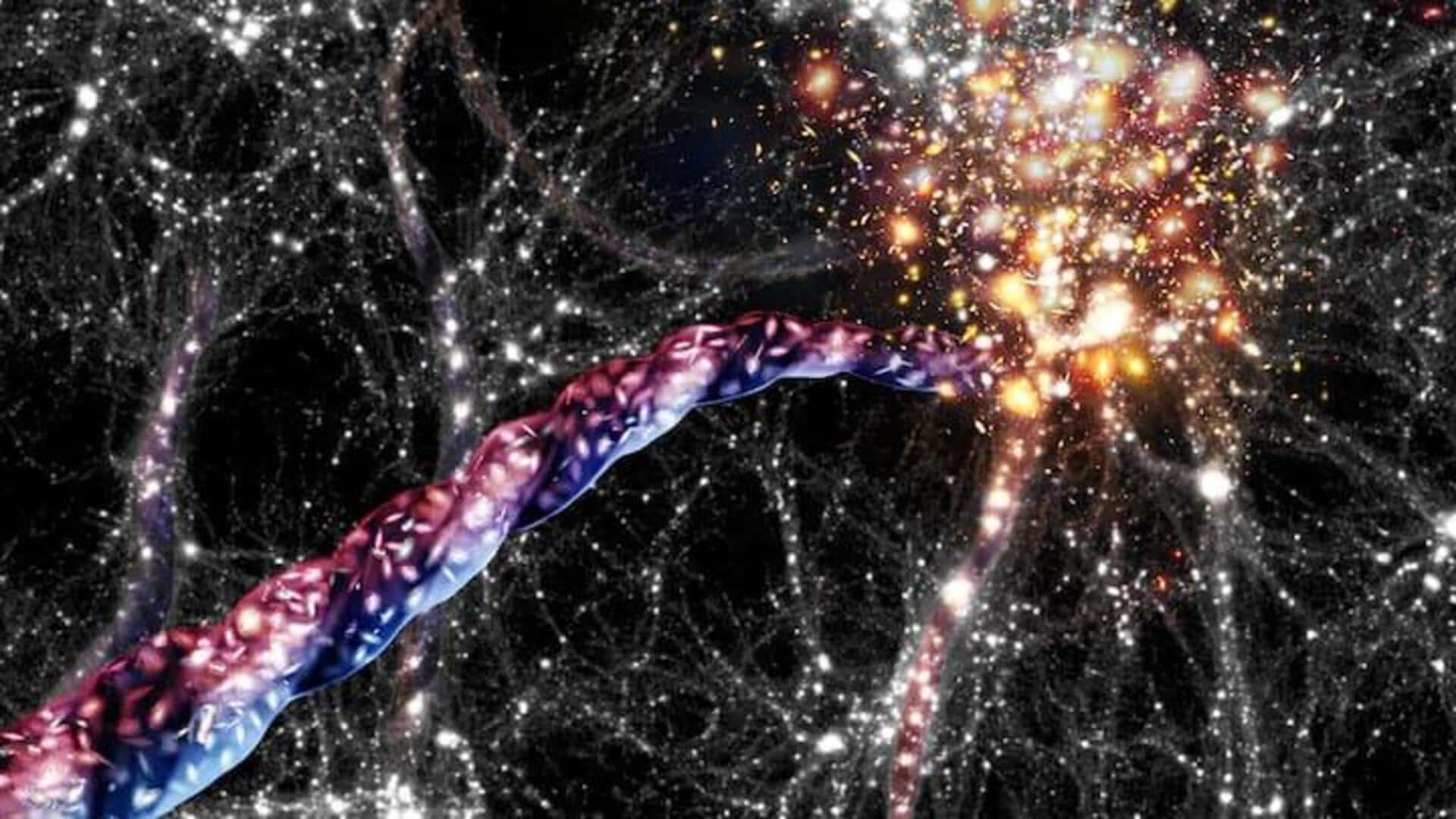 Rotating Galaxy Filament: ఆకాశంలో 14 గెలాక్సీలను కలుపుతున్న 5.5 మిలియన్ లైట్ ఇయర్స్ పొడవు గల రోటేటింగ్ ఫిలమెంట్ Rotating Galaxy Filament: ఆకాశంలో 14 గెలాక్సీలను కలుపుతున్న 5.5 మిలియన్ లైట్ ఇయర్స్ పొడవు గల రోటేటింగ్ ఫిలమెంట్