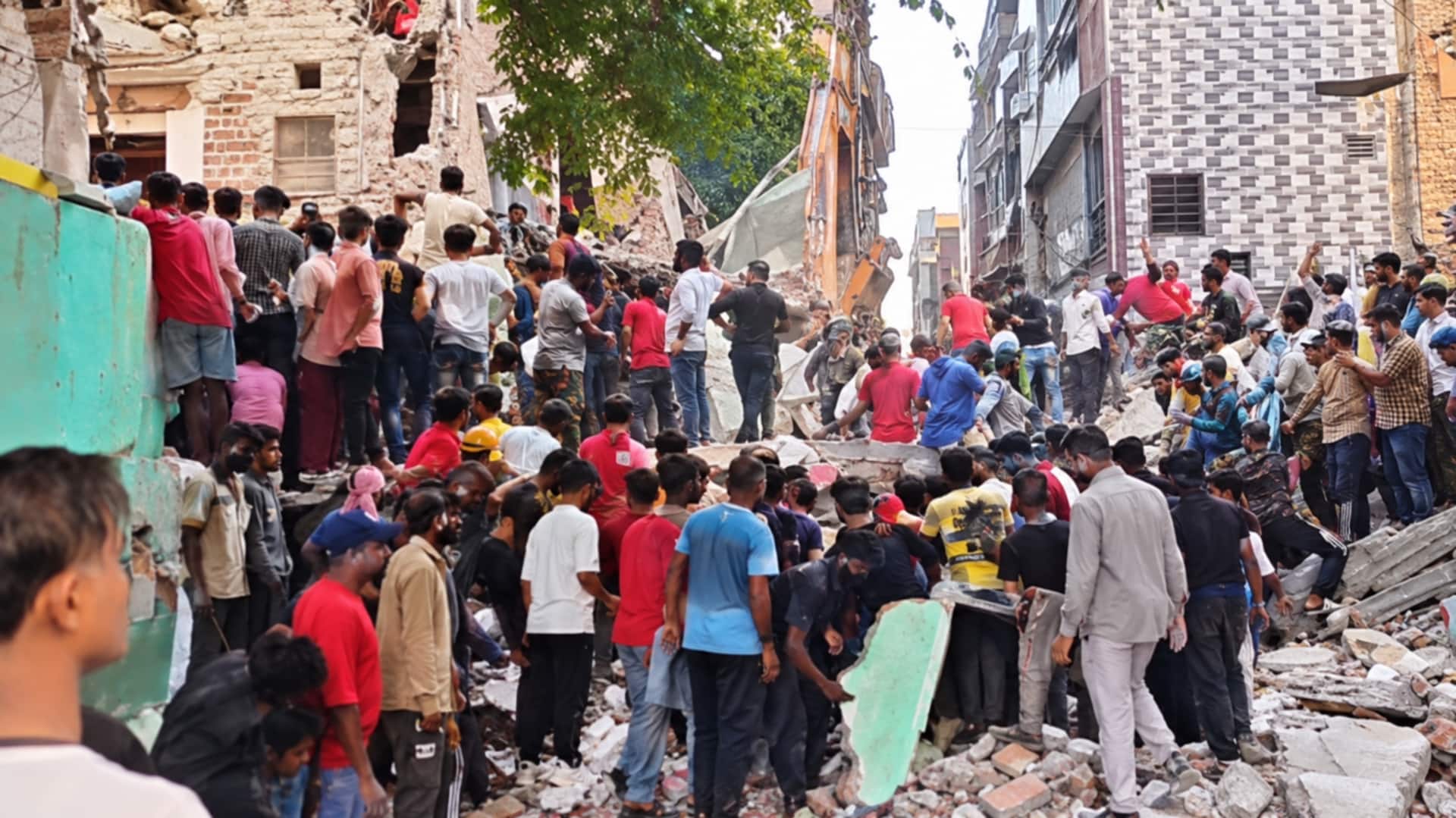Delhi: దిల్లీలో కుప్పకూలిన ఐదంతస్తుల భవనం.. కొనసాగుతున్న రెస్క్యూ ఆపరేషన్