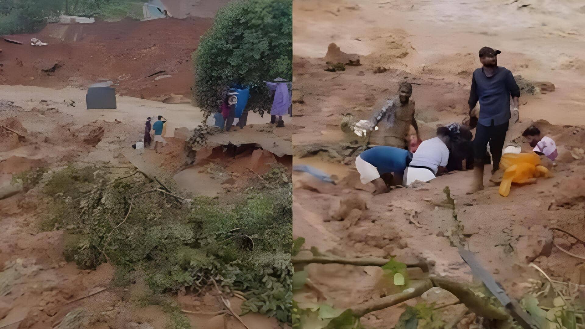 Wayanad Landslide: వయనాడ్‌లో మరోసారి కొండచరియల బీభత్సం.. శిథిలాల కింద చిక్కుకున్న కార్మికులు