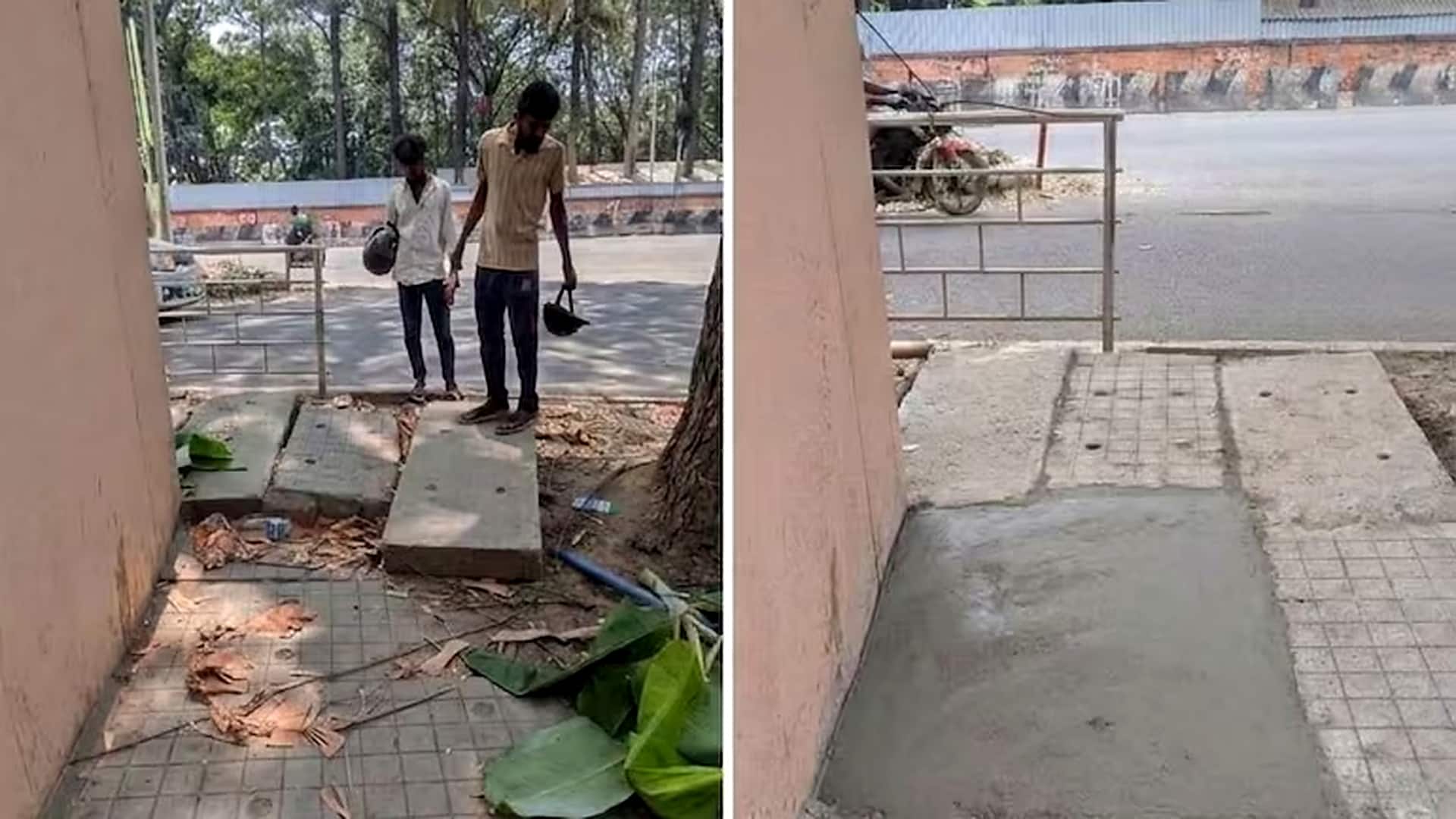 Bengaluru: అధికారుల స్పందన కరవు.. సొంత డబ్బుతో ఫుట్‌పాత్‌ మరమ్మతు చేయించిన సీఈవో