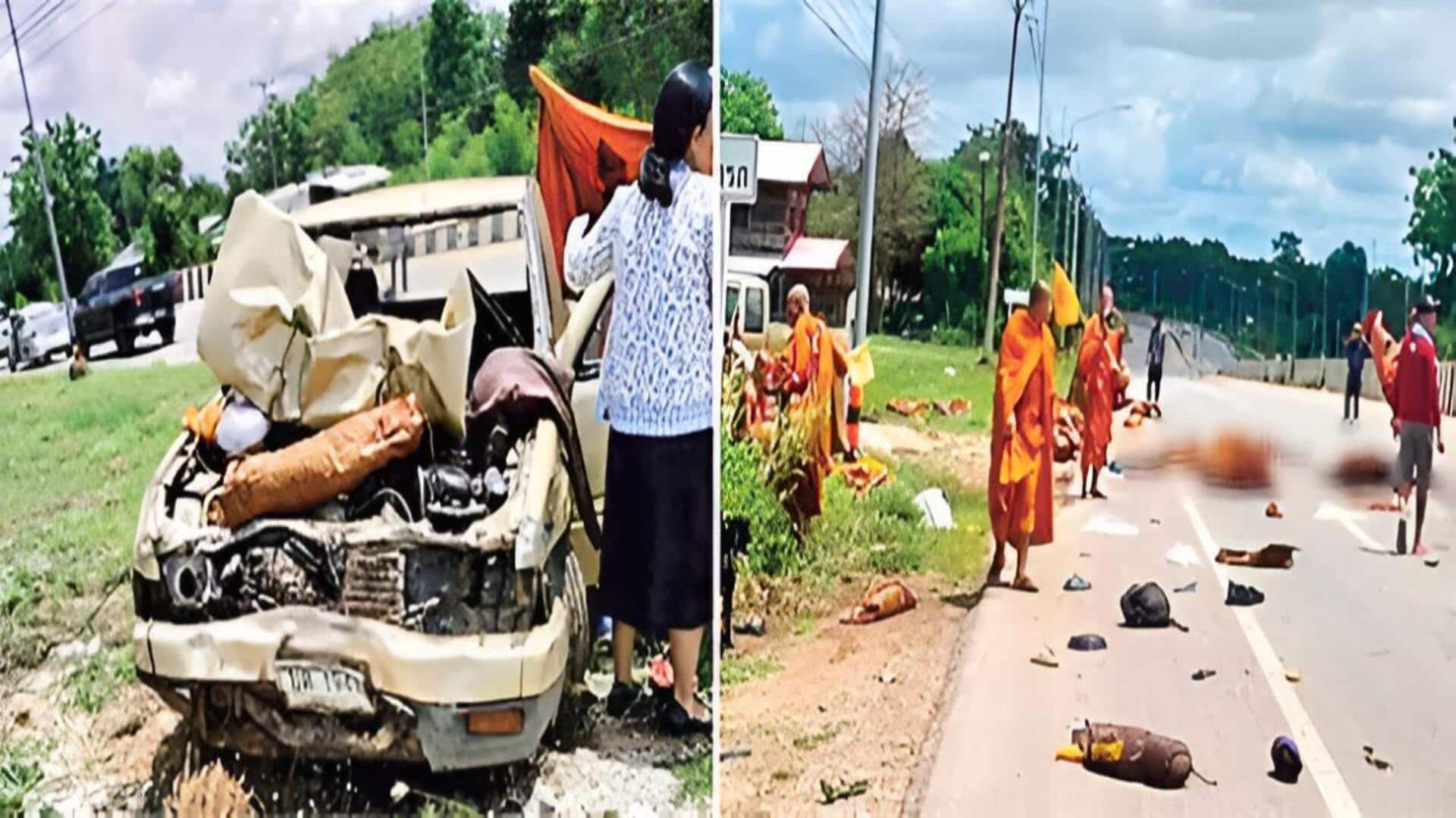 Thailand: థాయిలాండ్‌లో విషాద ఘటన.. బాలుడు నడిపిన వాహనం ఢీకొని 9 మంది సాధువుల మృతి