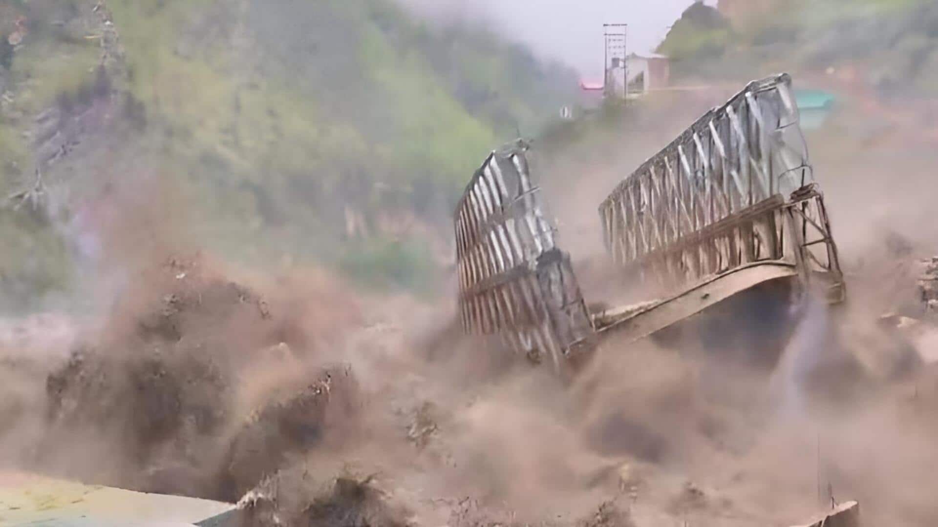 Niti Valley Bridge : ఉత్తరాఖండ్‌లో వరద బీభత్సం.. చూస్తుండగానే కొట్టుకుపోయిన మెటల్ బ్రిడ్జి