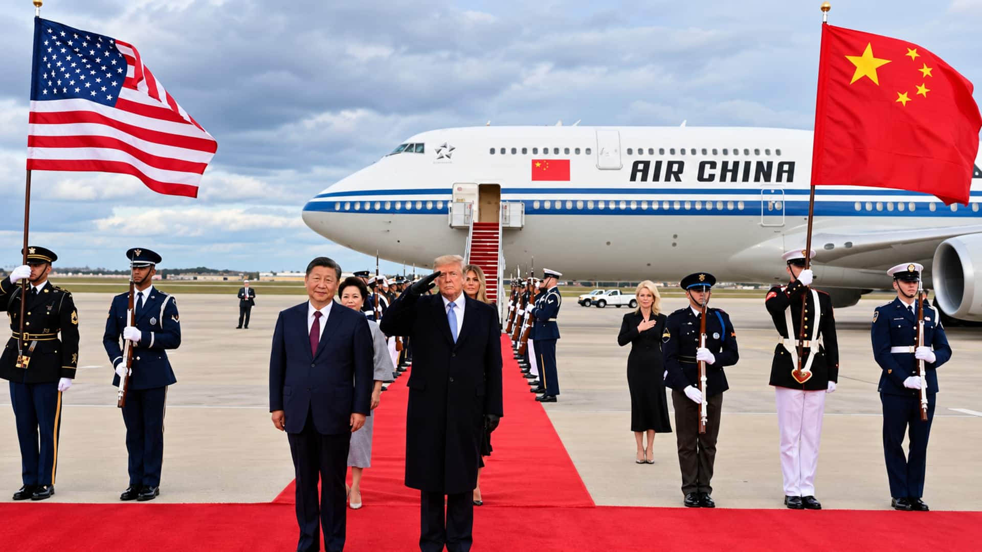 Xi Jinping: 100 అడుగుల రెడ్ కార్పెట్.. బి-1 బాంబర్ల ఫ్లైఓవర్.. జిన్‌పింగ్‌కు గ్రాండ్ వెల్‌కమ్..