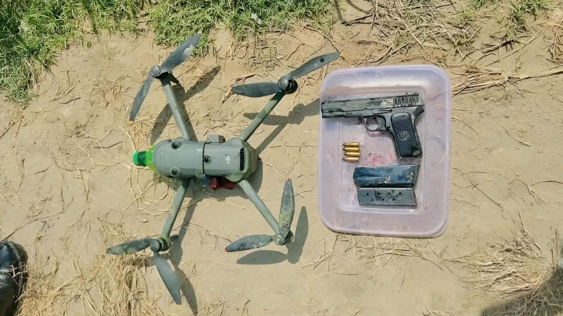 Fazilka Border Drone Arms Smuggling: ఫాజిల్కా సరిహద్దు వద్ద పాక్‌ కుట్ర భగ్నం.. డ్రోన్‌, పిస్టల్‌, తూటాలు స్వాధీనం