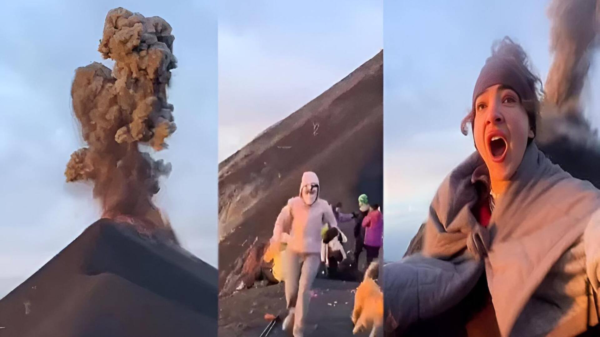 Volcan de Fuego: గ్వాటెమాలాలో అగ్నిపర్వతం విస్ఫోటనం.. ప్రాణాల కోసం పర్యాటకుల పరుగులు!