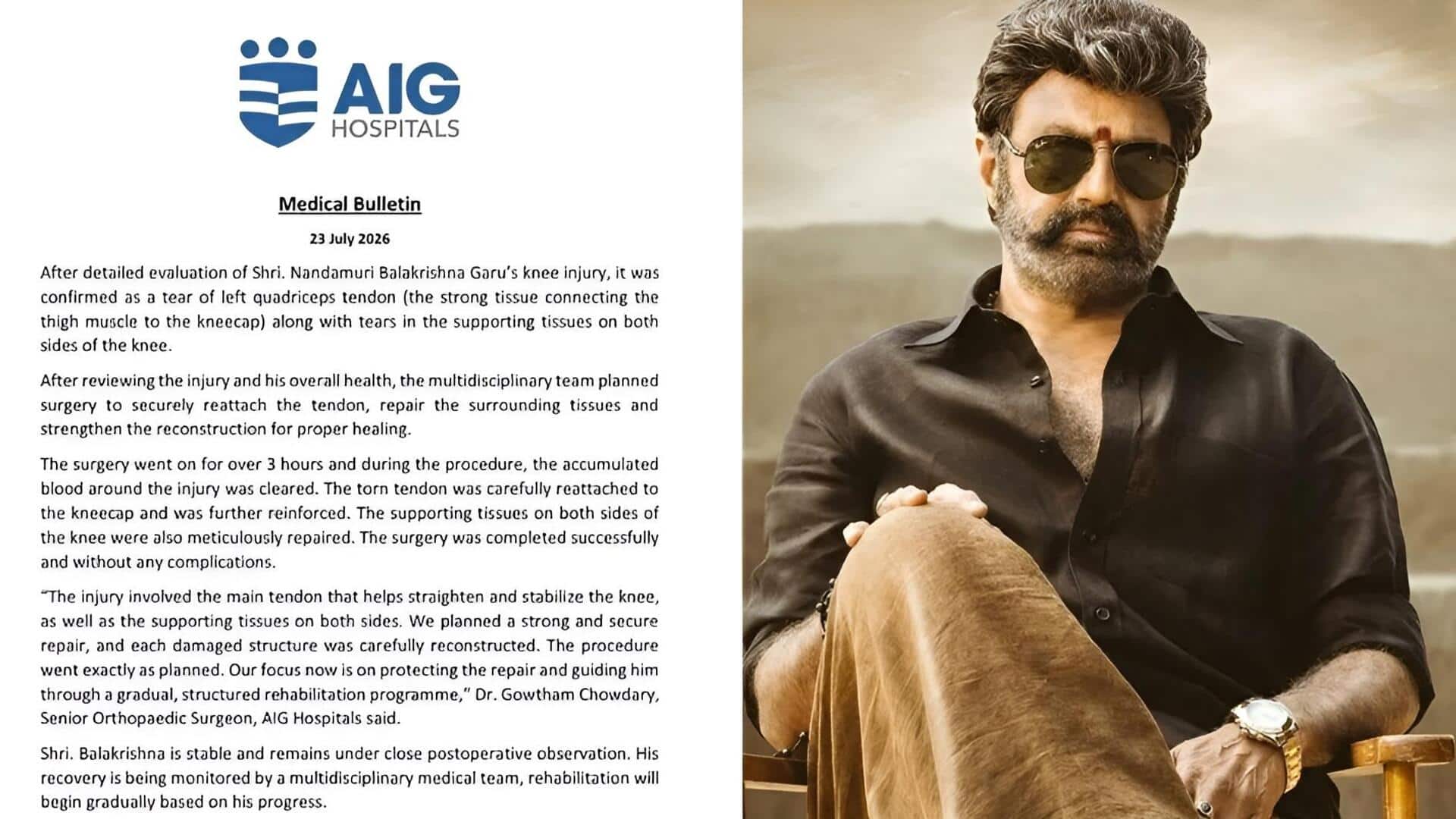 Nandamuri Balakrishna: అభిమానులకు గుడ్ న్యూస్.. బాలయ్య మోకాలి ఆపరేషన్ విజయవంతం!