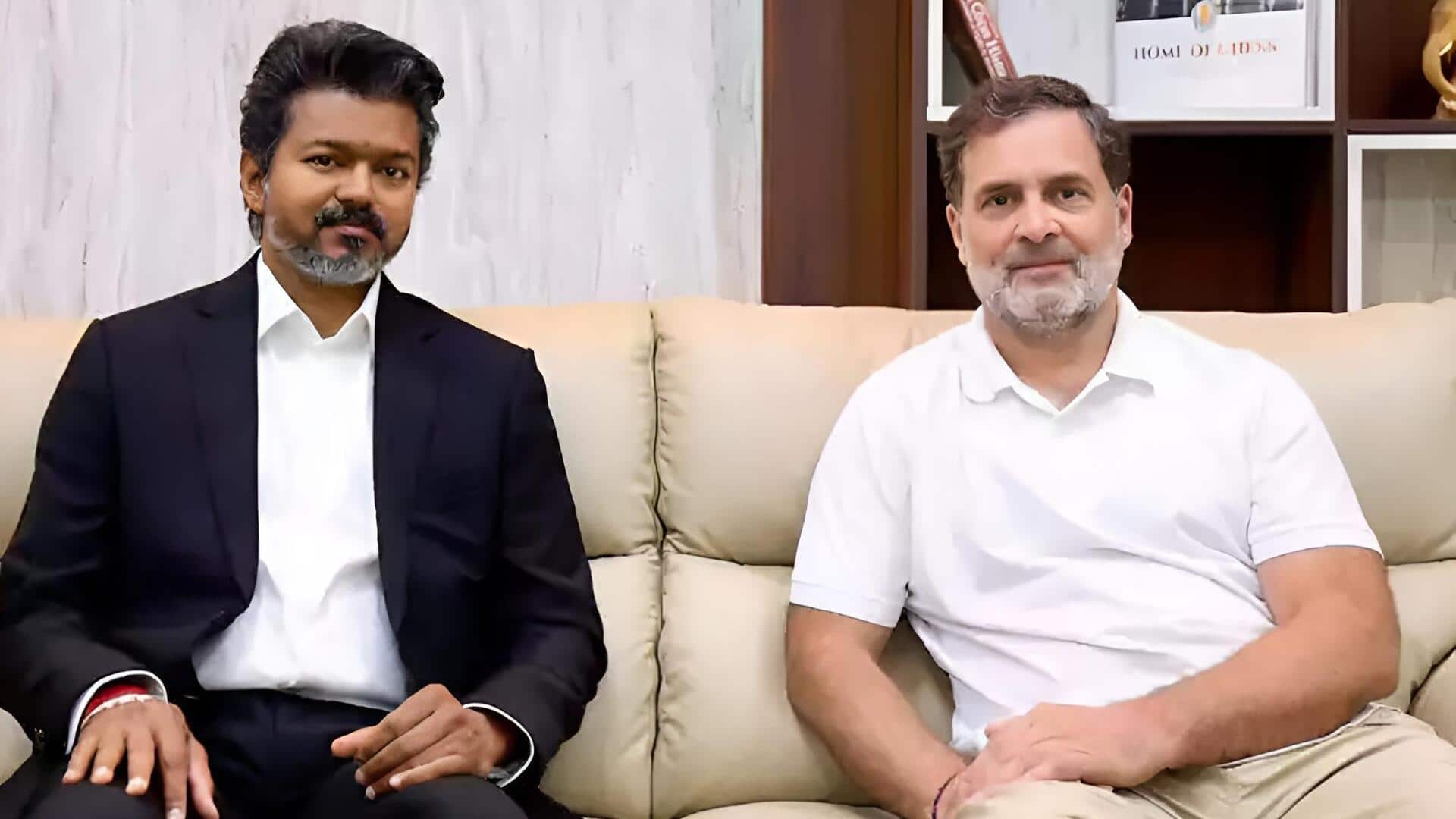 Vijay-Rahul Gandhi: రాజకీయంగా ఆసక్తికర పరిణామం.. విజయ్‌తో రాహుల్ గాంధీ గంటపాటు చర్చలు!