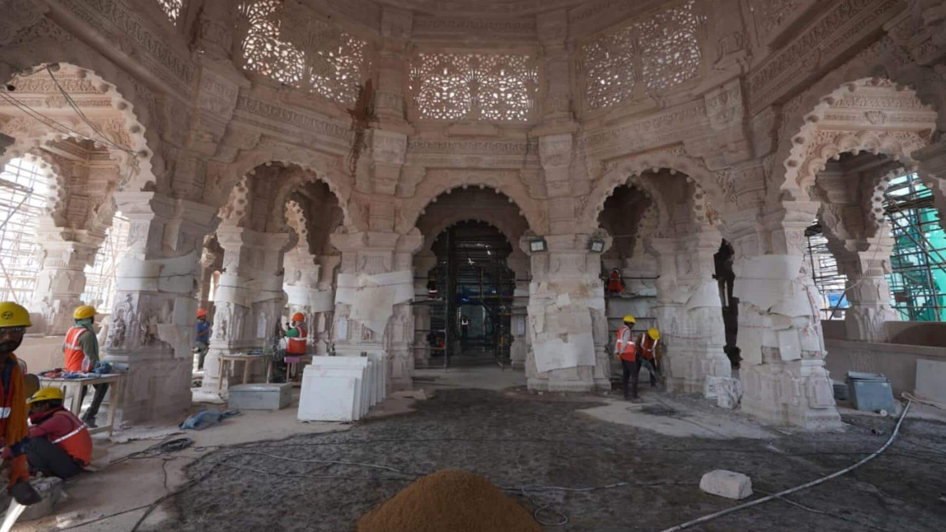 అయోధ్య రామ మందిరం లోపల చిత్రాలను షేర్ చేసిన రామ జన్మభూమి ట్రస్ట్