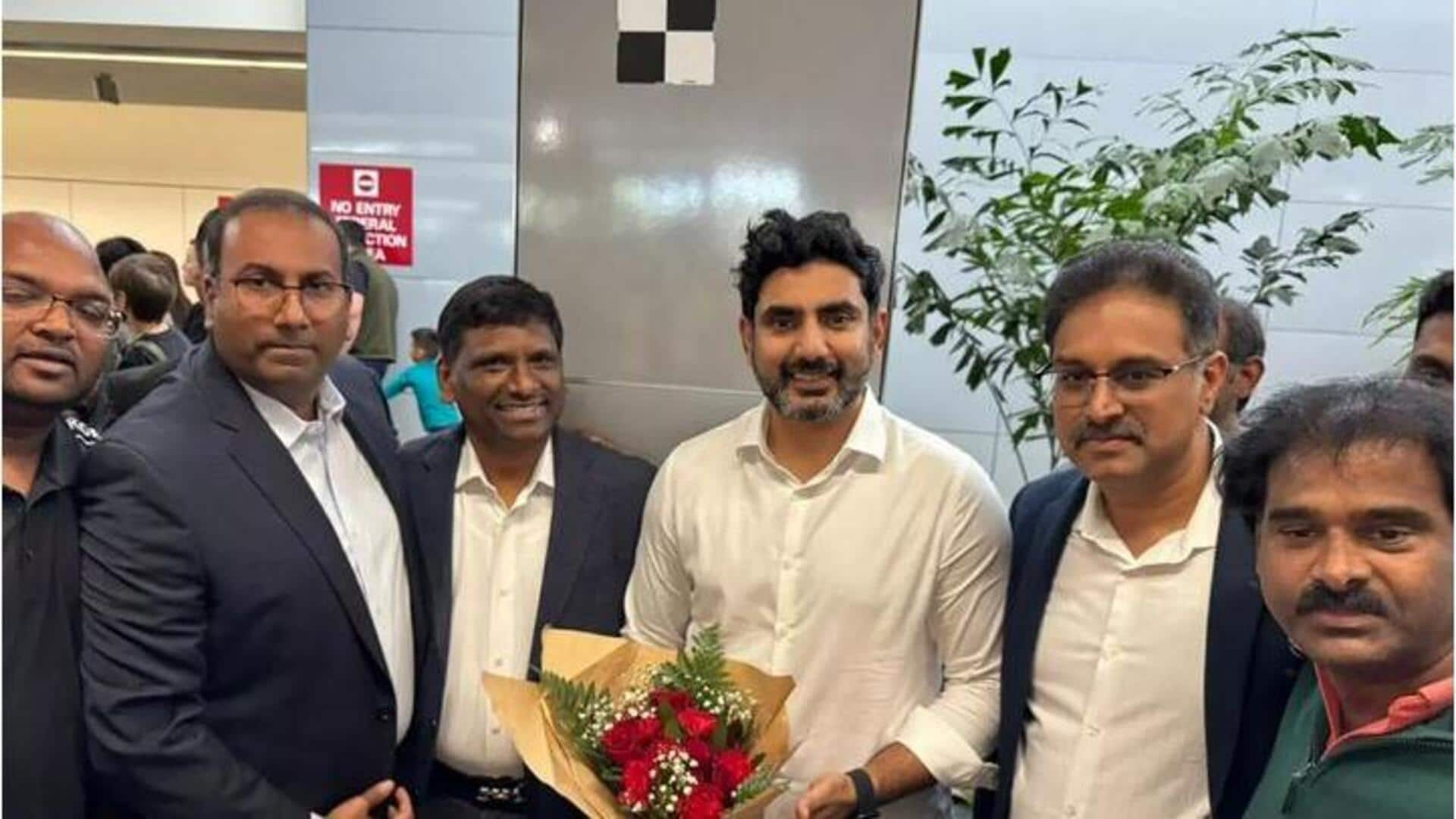 Nara Lokesh: అమెరికా పర్యటనలో మంత్రి లోకేష్‌కు ఘన స్వాగతం