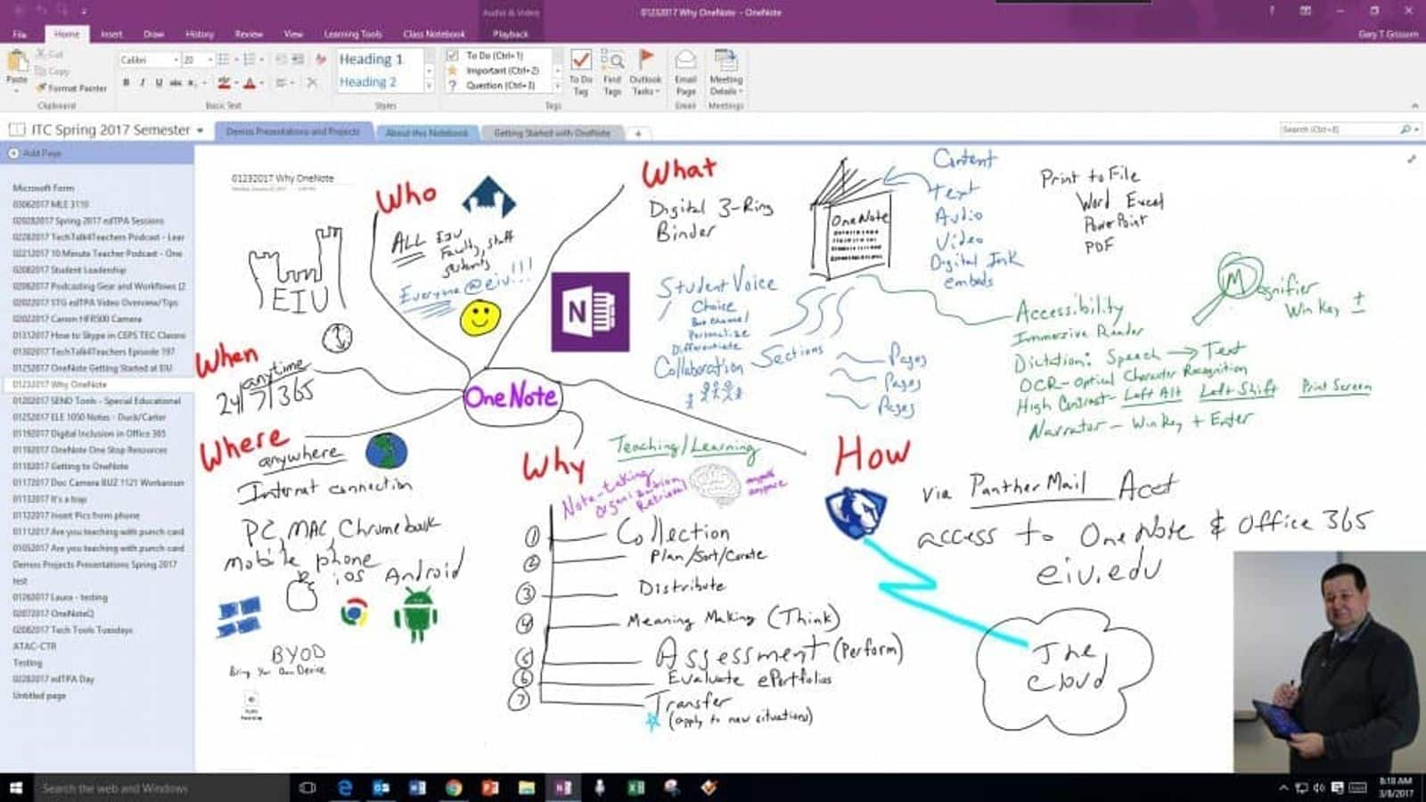 การจัดระเบียบโน้ตใน Onenote