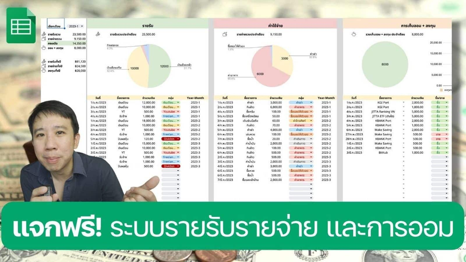 การติดตามงบประมาณด้วย Google Sheets (กูเกิลชีต)