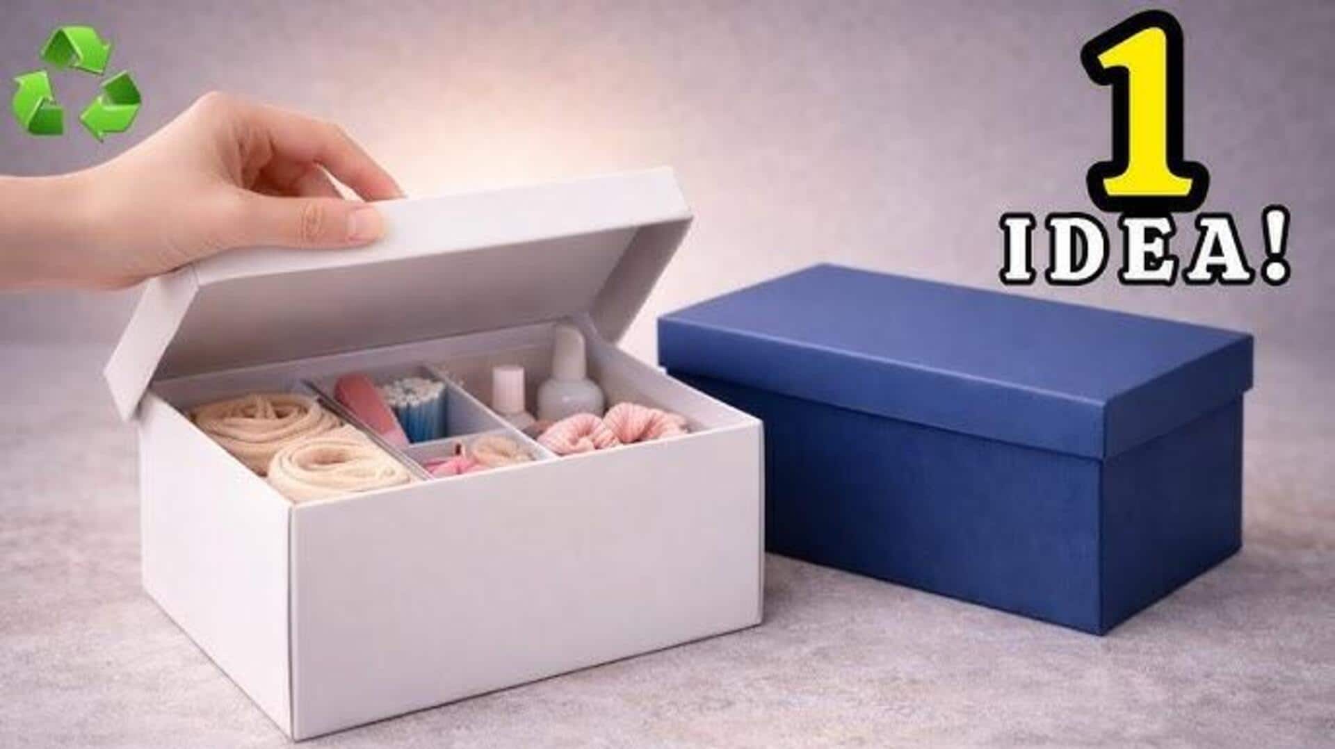 ไอเดียเปลี่ยนกล่องรองเท้าเป็นกล่องจัดระเบียบสุดหรู